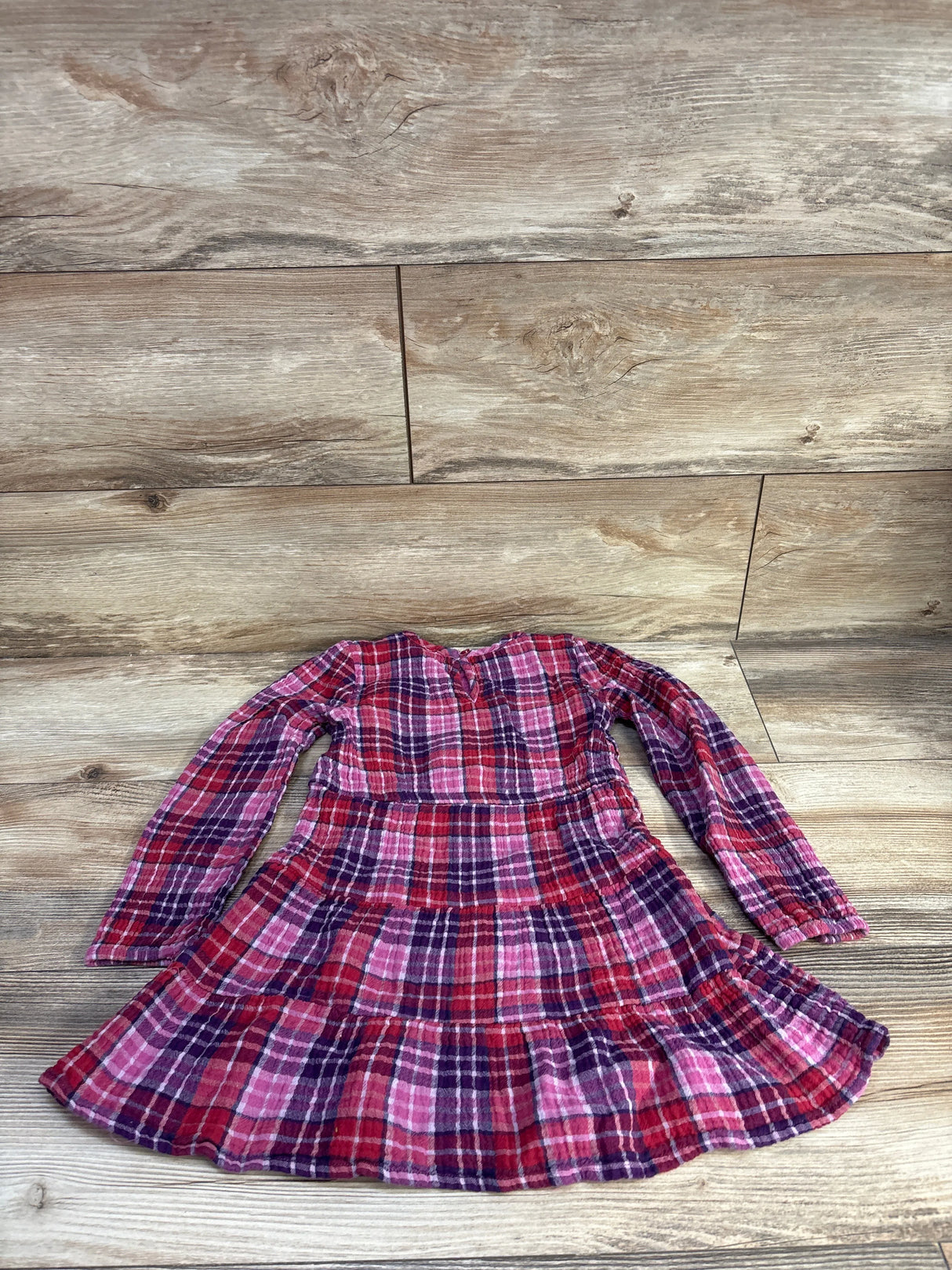 Dip Plaid Long Sleeve Dress Purple sz 5T