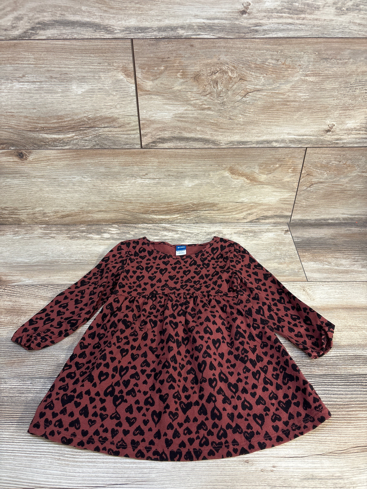 Old Navy Heart Print Dress Terracotta sz 18-24m