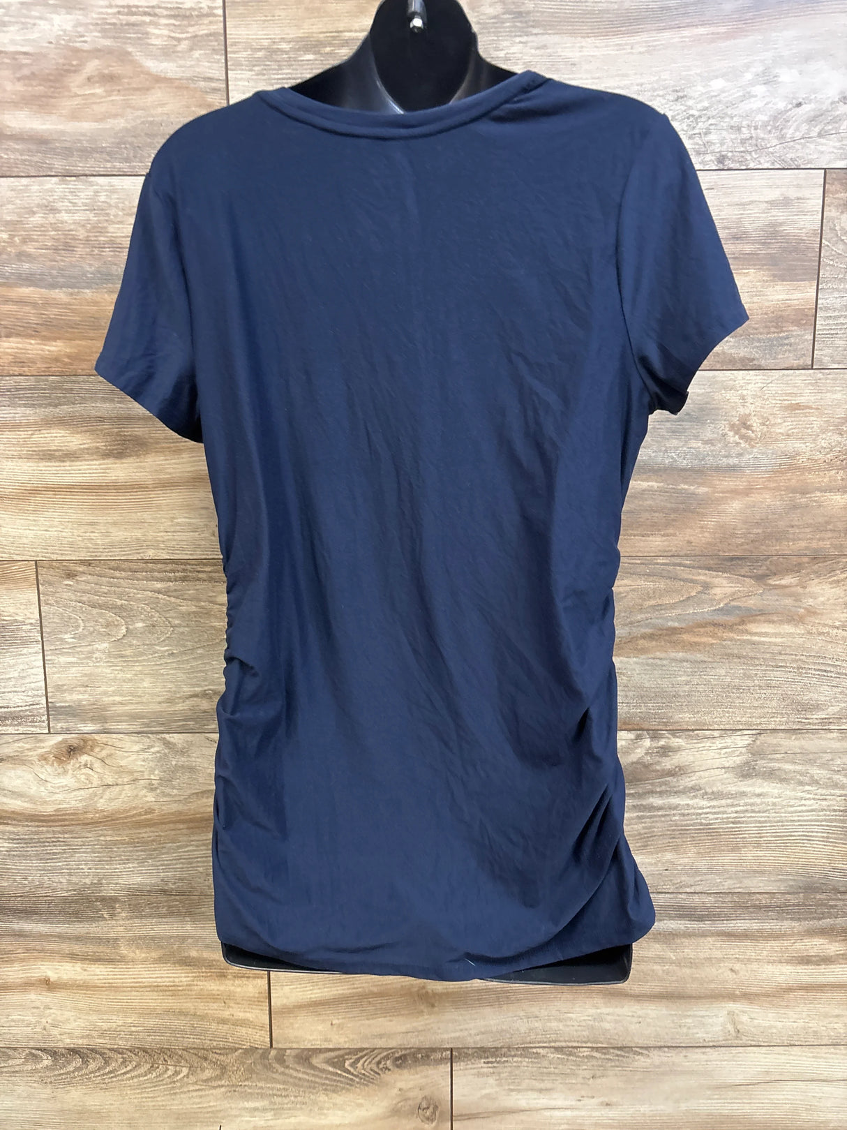 Time & Tru Mama Vibes Ruched Maternity Shirt Navy sz Large