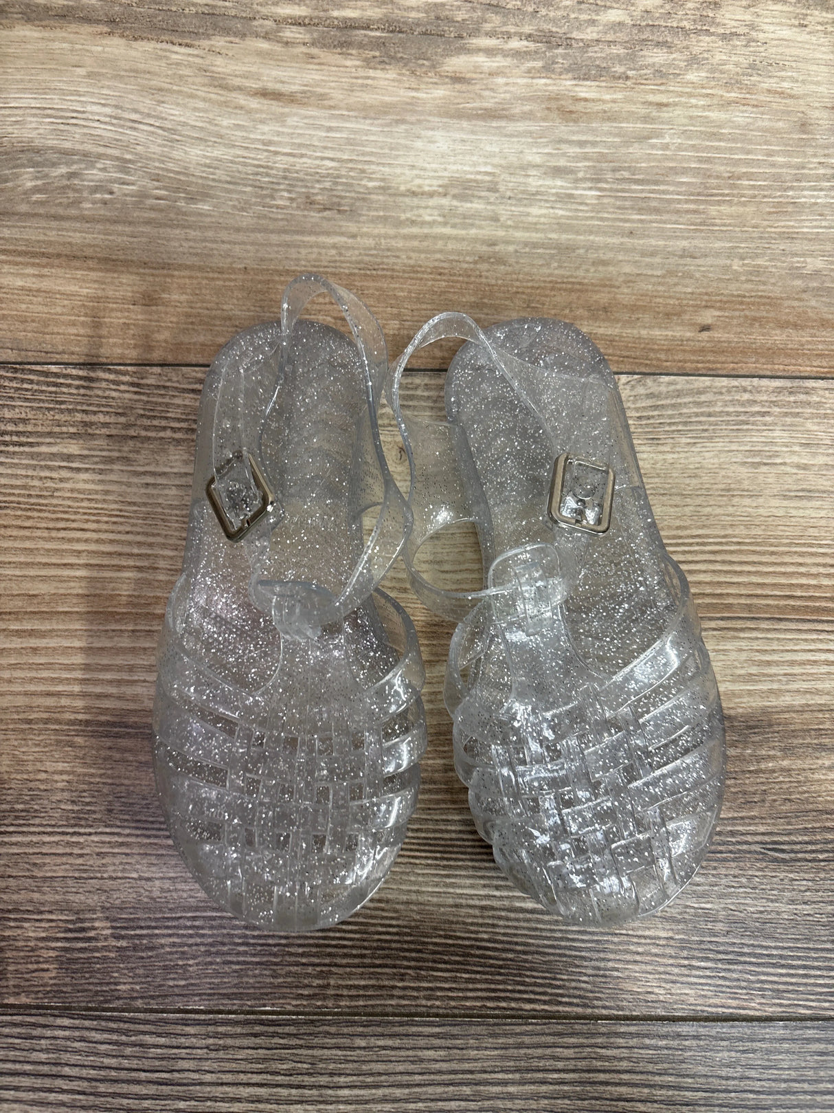 Kidsun Fisher Man Jelly Sandals Clear Glitter sz 9c