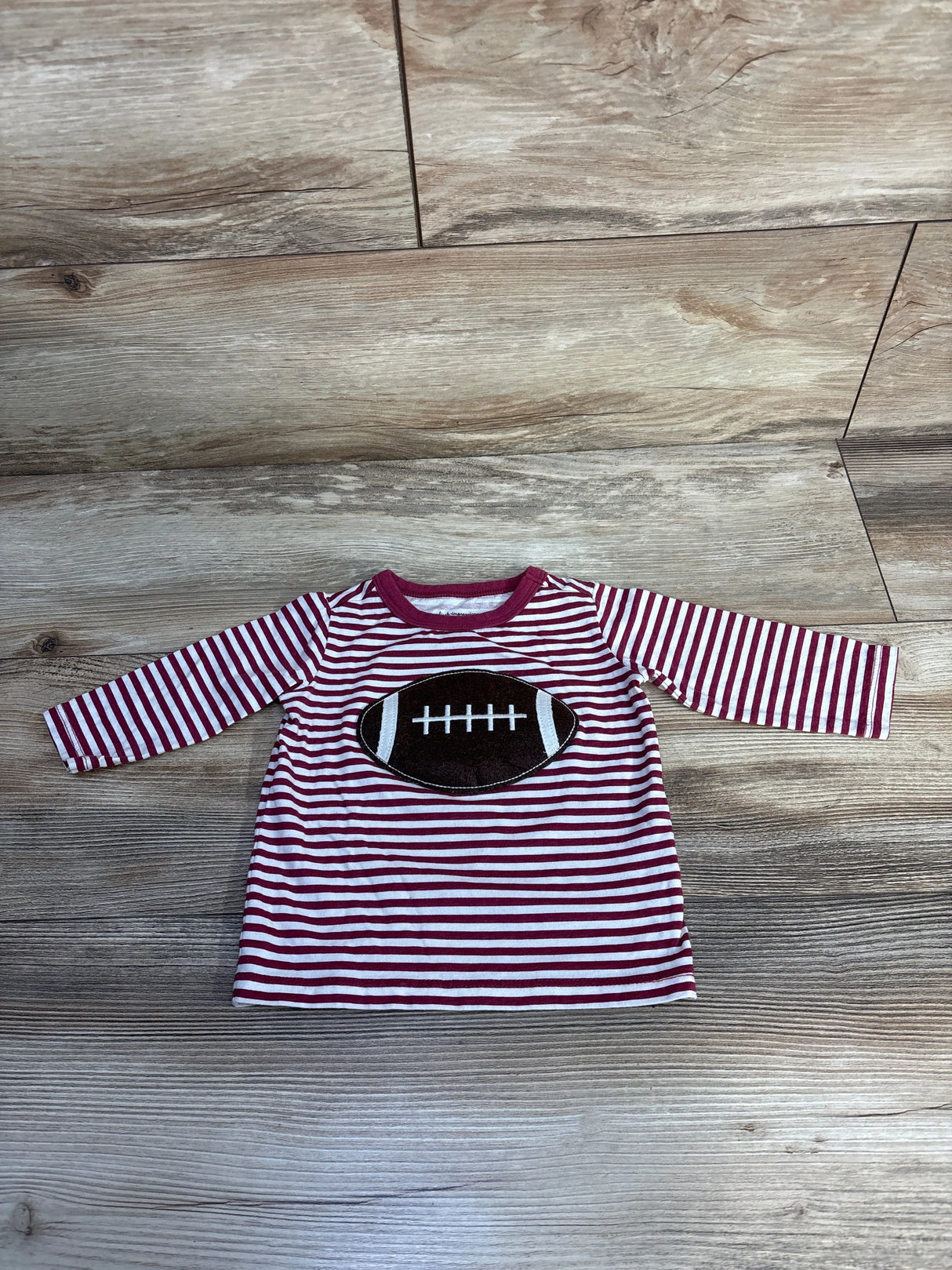 First Impressions Striped Textured Football Shirt White sz 3-6m
