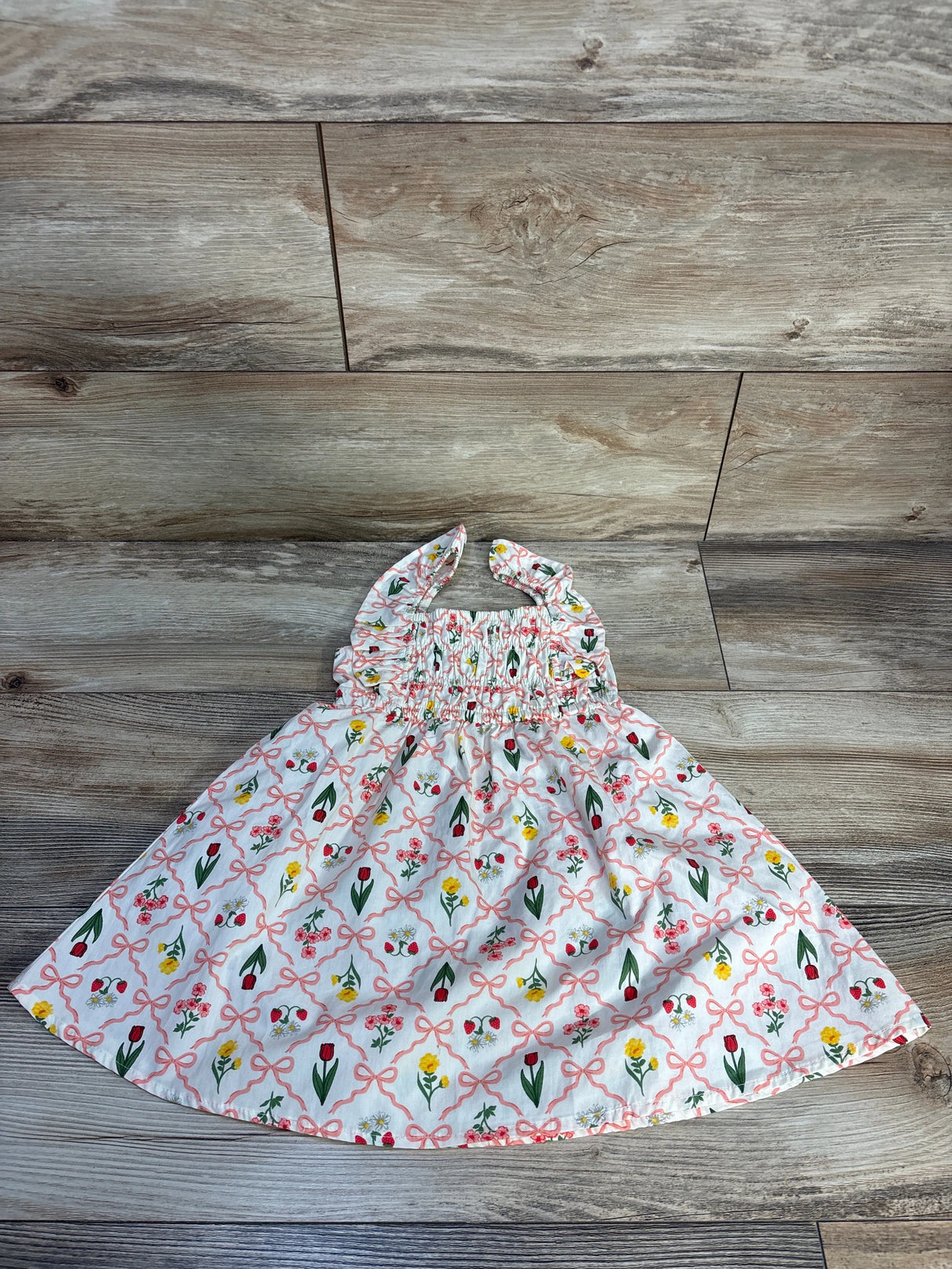 Lily Bleu Smocked Sleeveless Dress White sz 2T