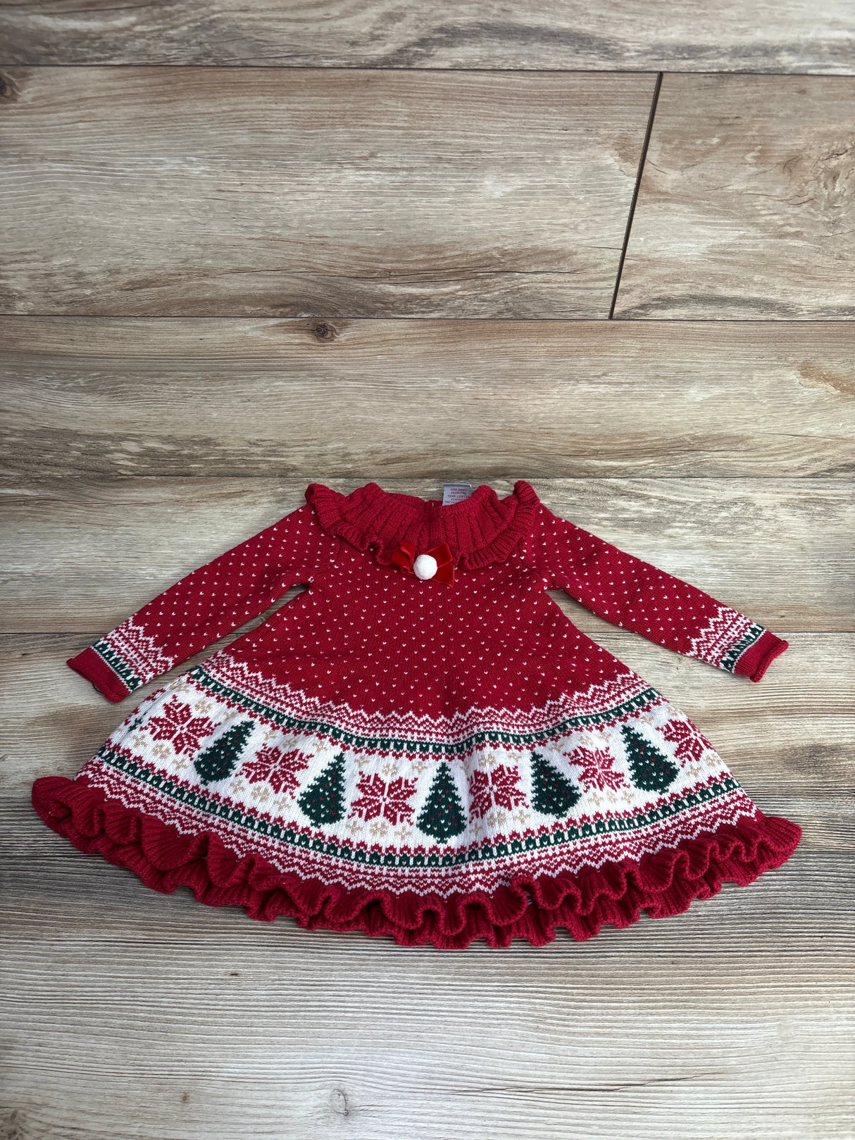 Tahari Christmas Sweater Knit Dress Red sz 12m