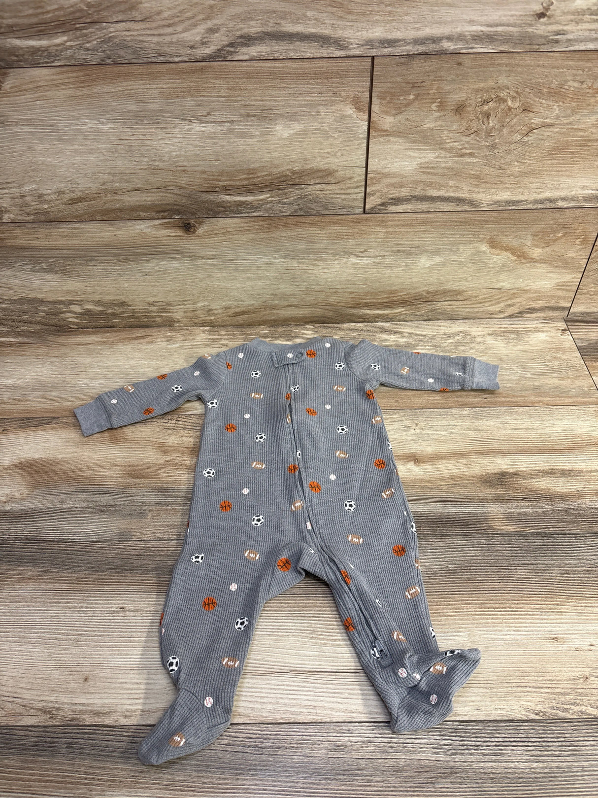 Carter's Waffle Knit Sports Sleeper Grey sz 6m