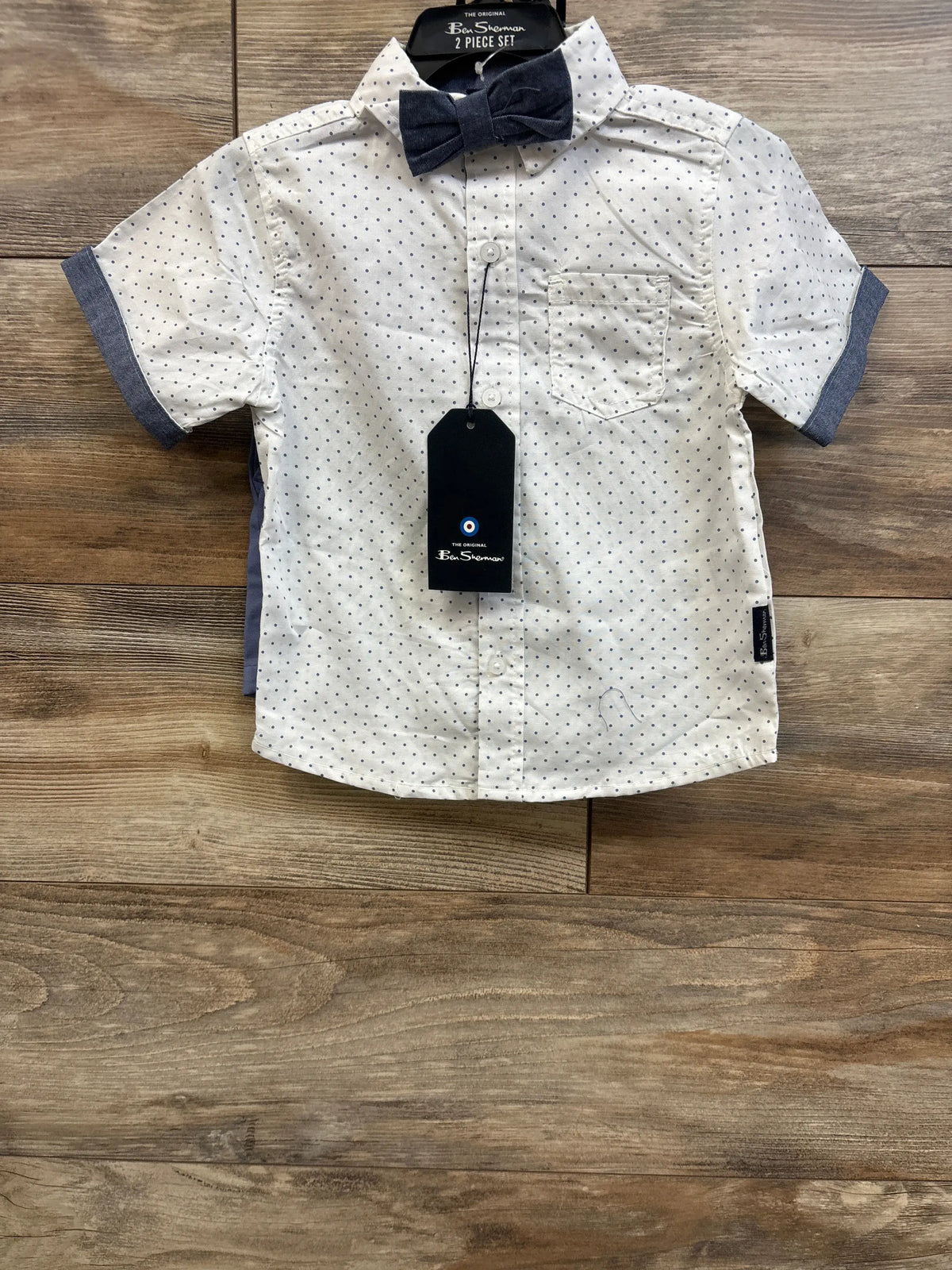 NEW Ben Sherman 2pc Button Up Shirt & Shorts Set White sz 18m