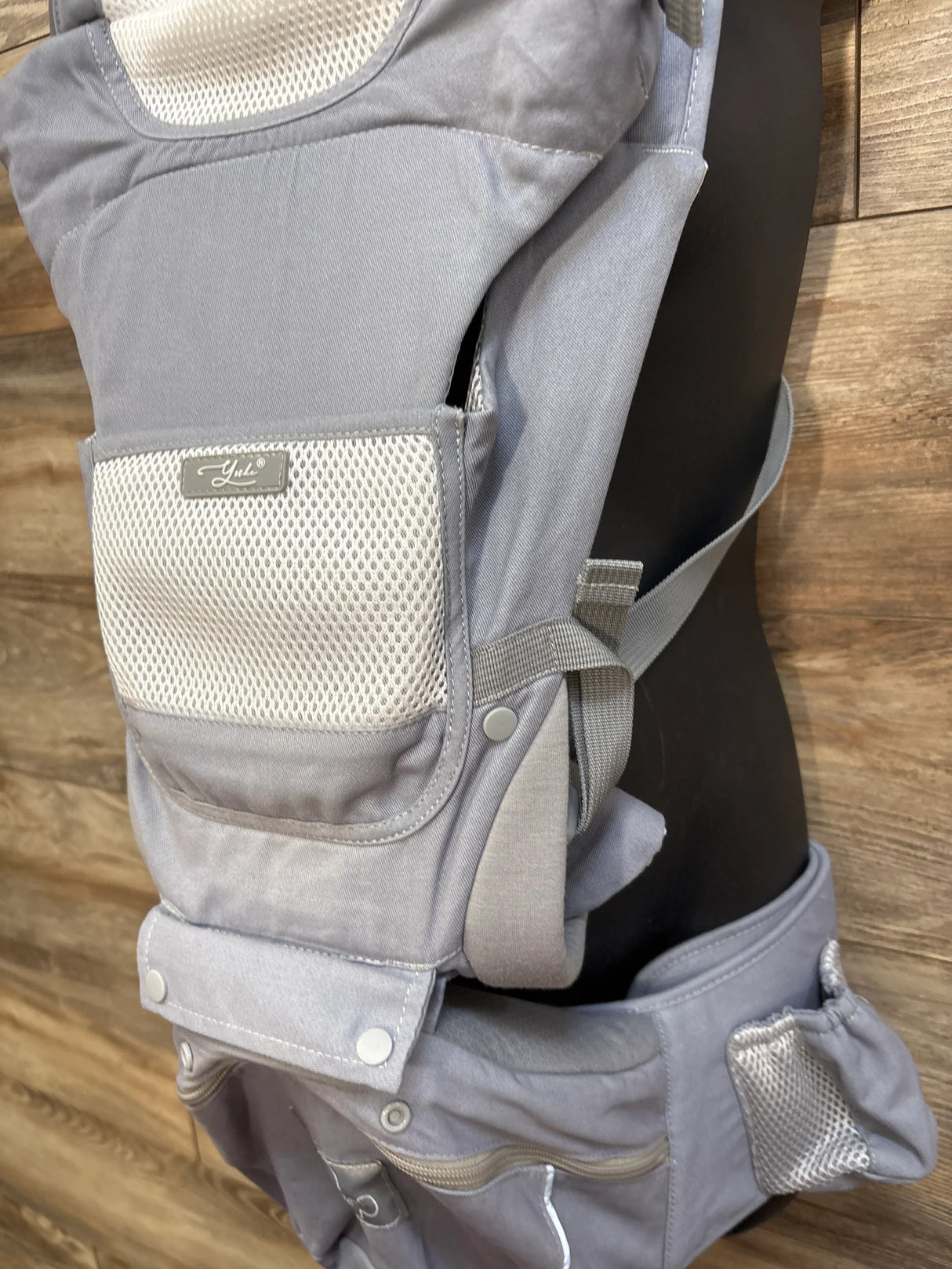 YSSKTC Ergonomic Baby Carrier with Hip Seat - Grey 7-45lbs