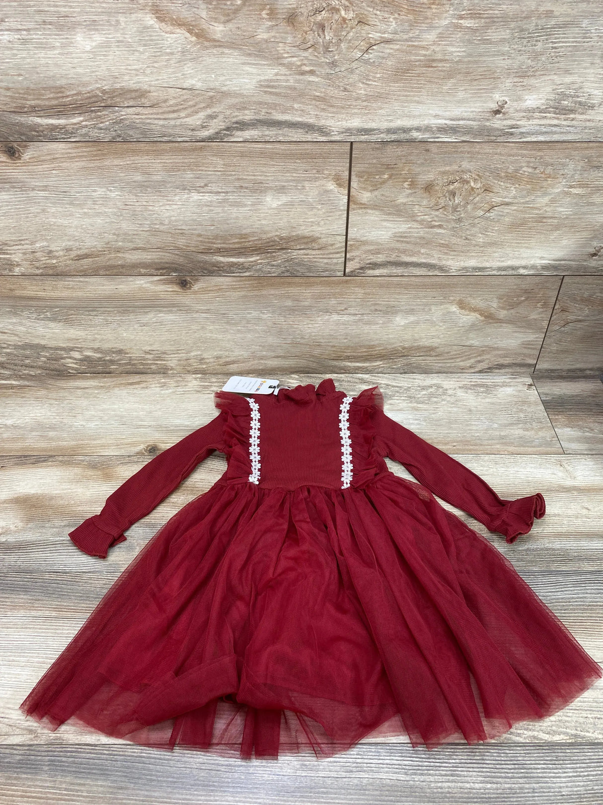 NEW Sisidolls Ruffle Tulle Dress Burgundy sz 18-24m - Me n Mommy To Be