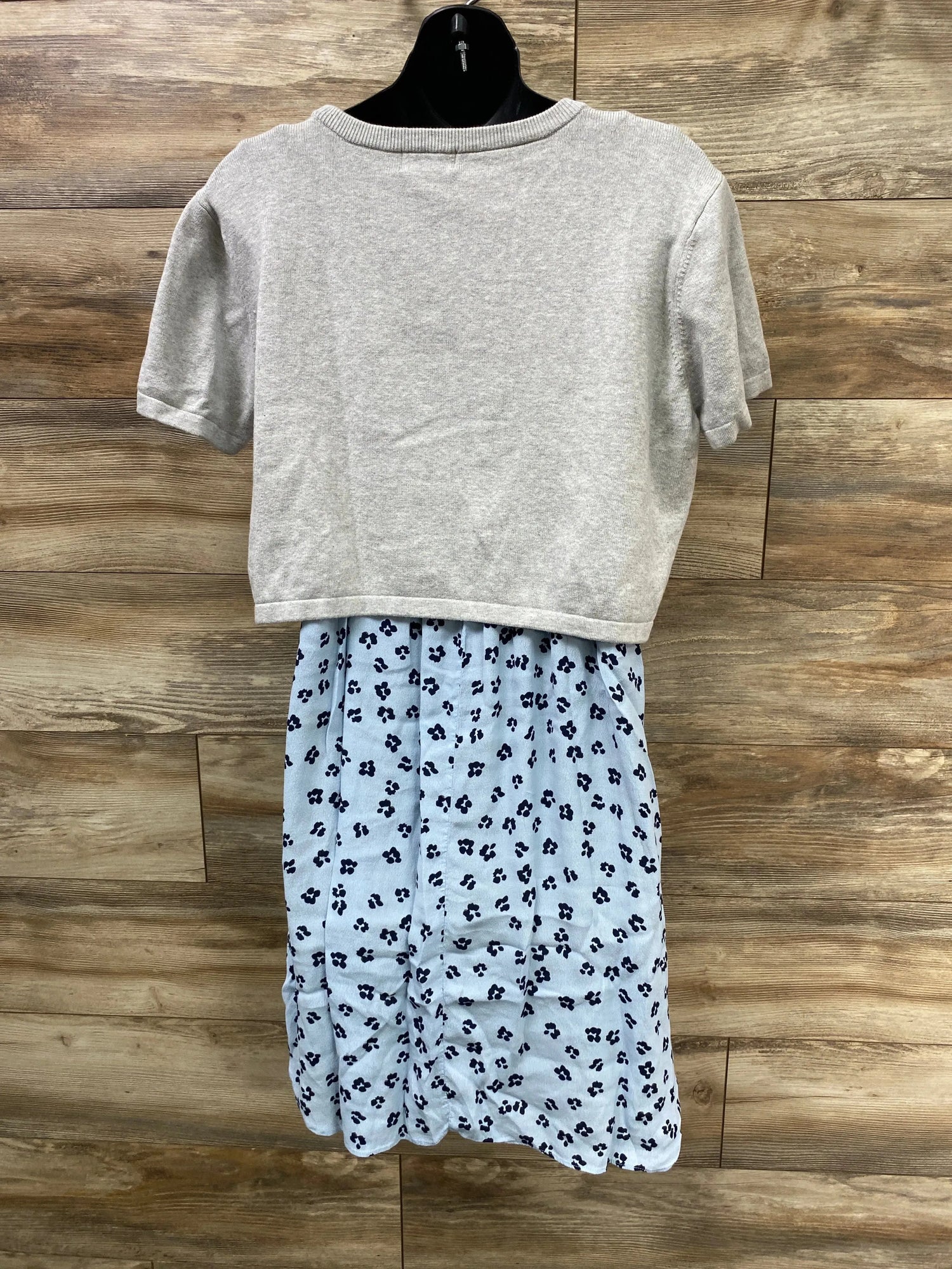 Seraphine 2 in 1 Maternity & Nursing Dress Grey/Blue sz Large - Me n Mommy To Be