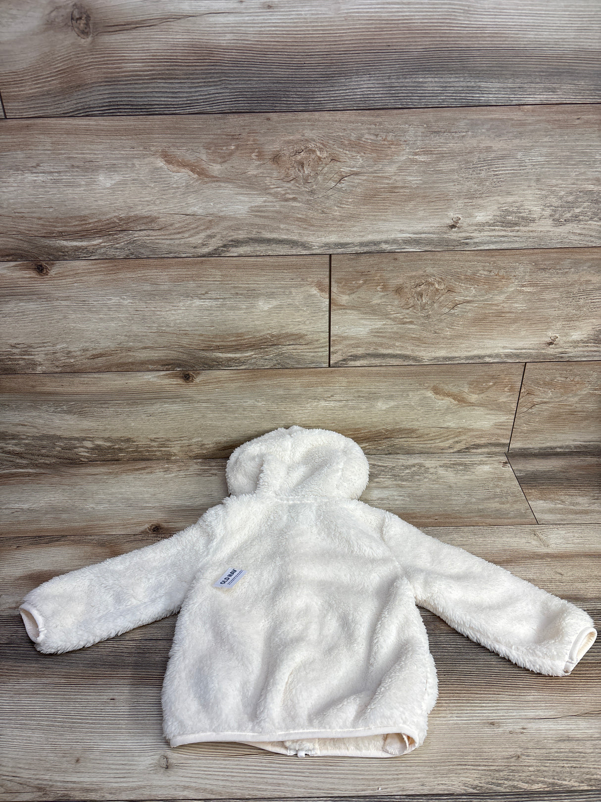 Old Navy Faux-Fur Critter Zip Hoodie Ivory sz 3T