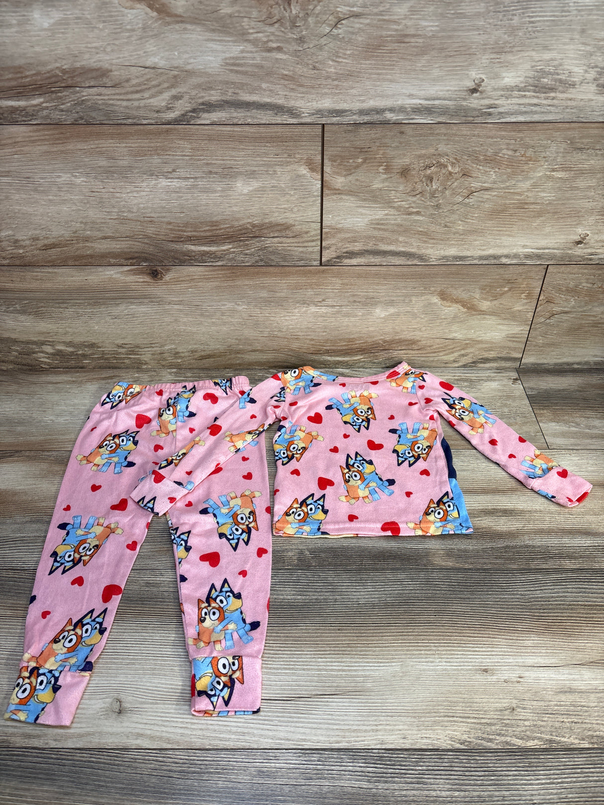 Bluey 2pc Valentines Day Pajama Set Pink sz 3T