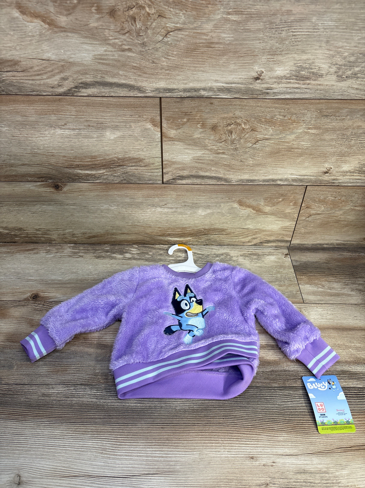 NEW Bluey Plush Sweatshirt Purple sz 12m