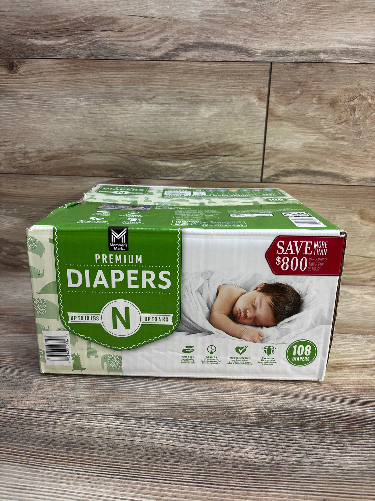 NEW Member's Mark Premium Diapers Size Newborn 108ct