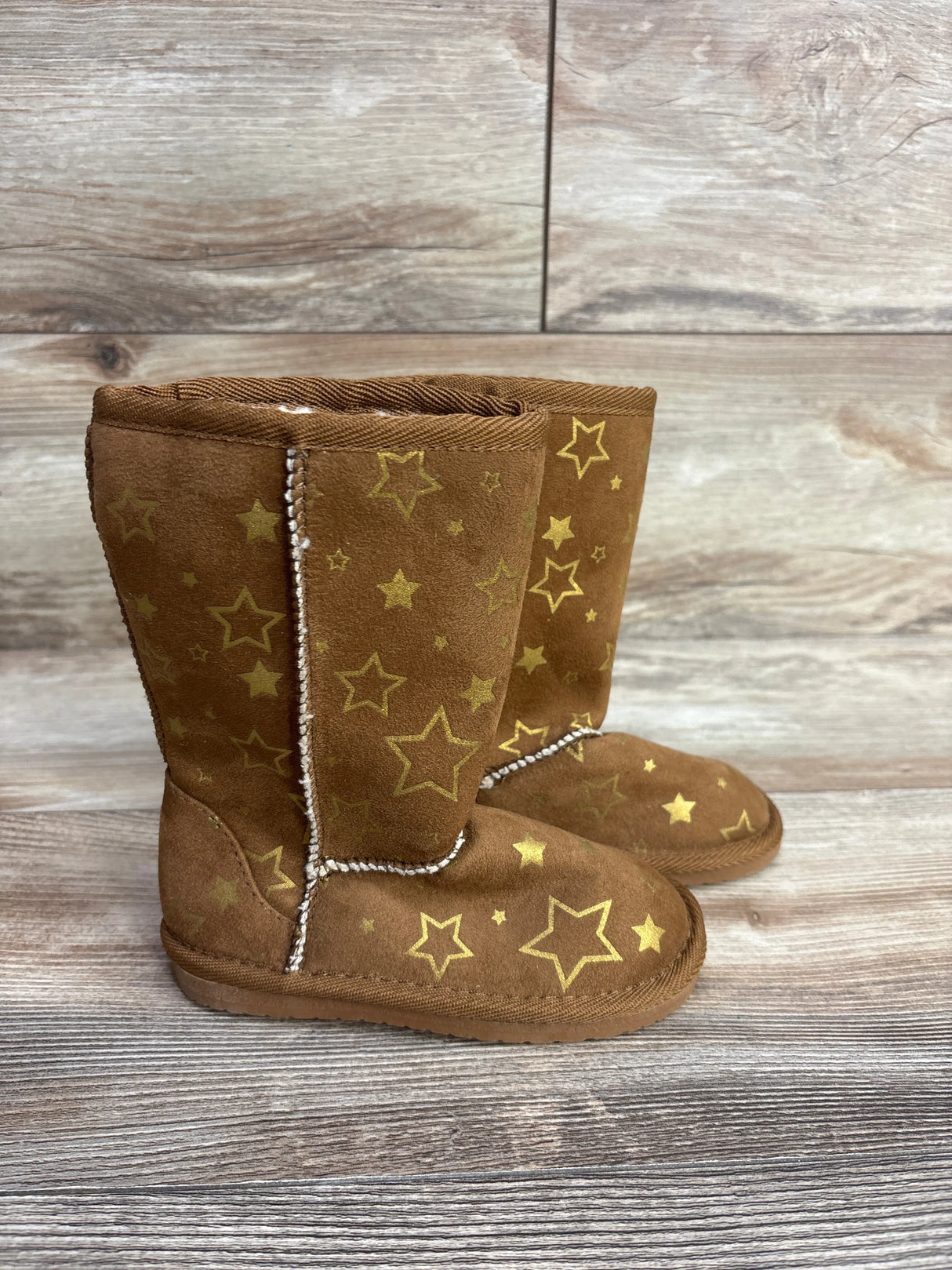 Airwalk Emma Star Pattern Cozy Boots Brown sz 8c