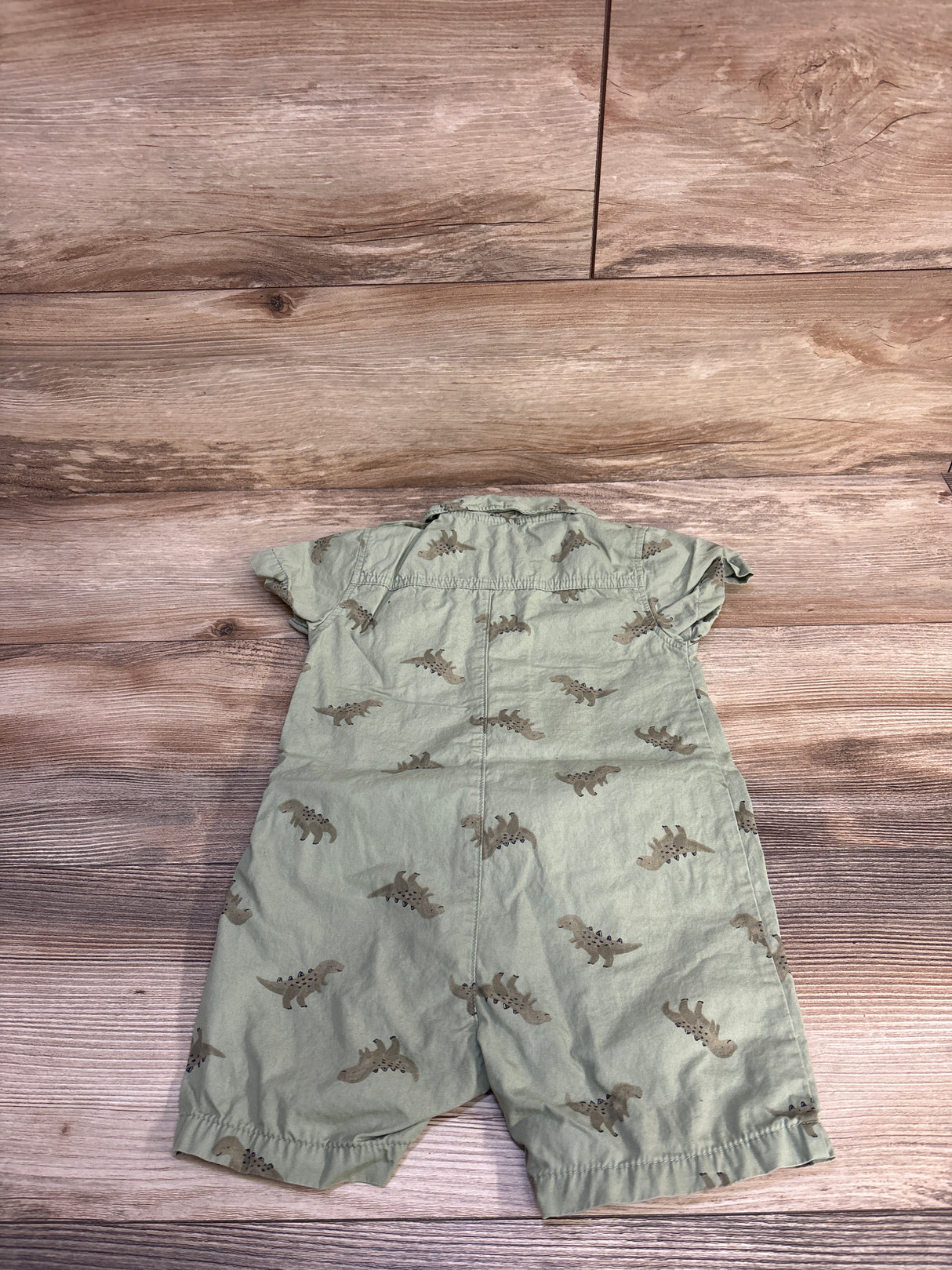 Carter's Dinosaur Polo Shortie Romper Olive sz 24m