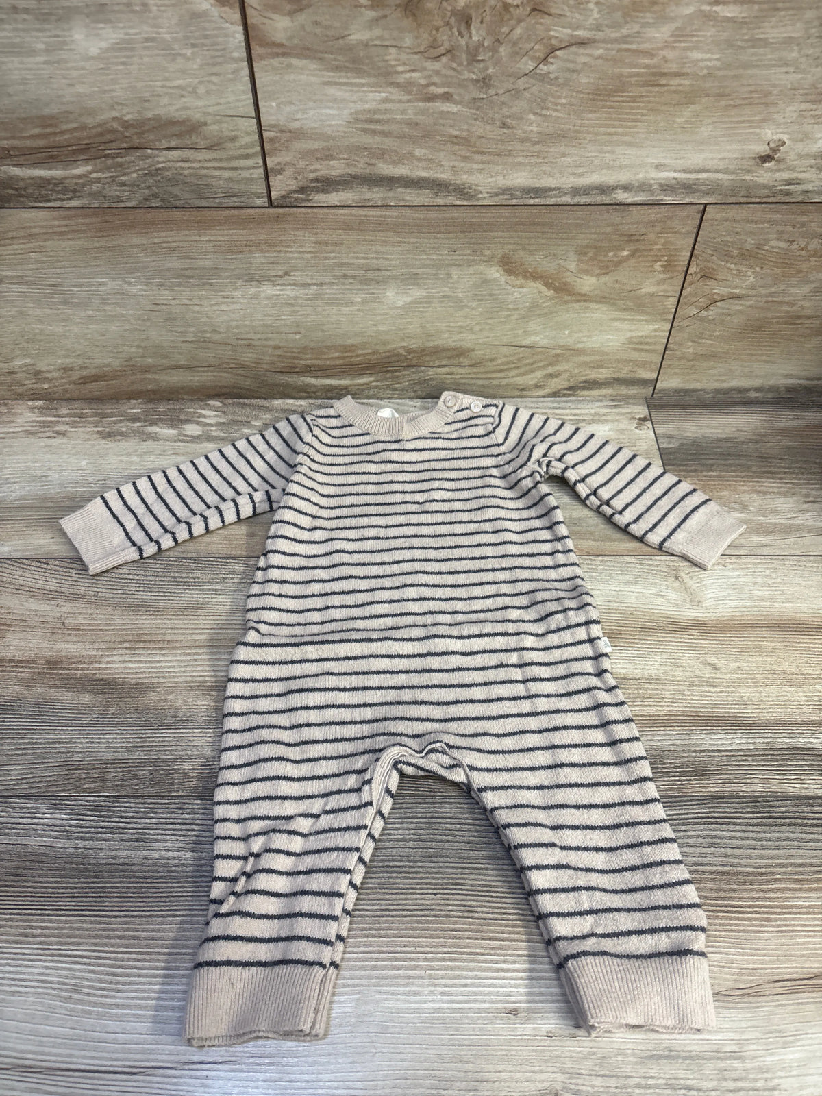 Baby Gap CashSoft Stripe Sweater Coverall Tan sz 3-6m