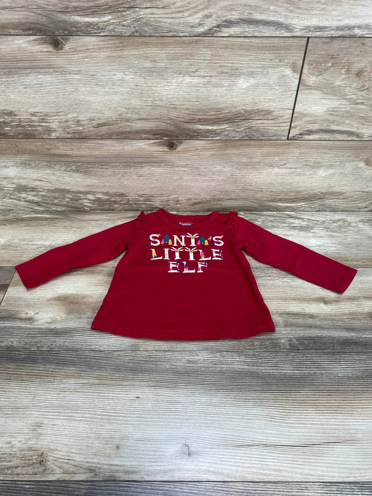 First Impressions Santa's Little Elf Shirt Red sz 18m - Me n Mommy To Be