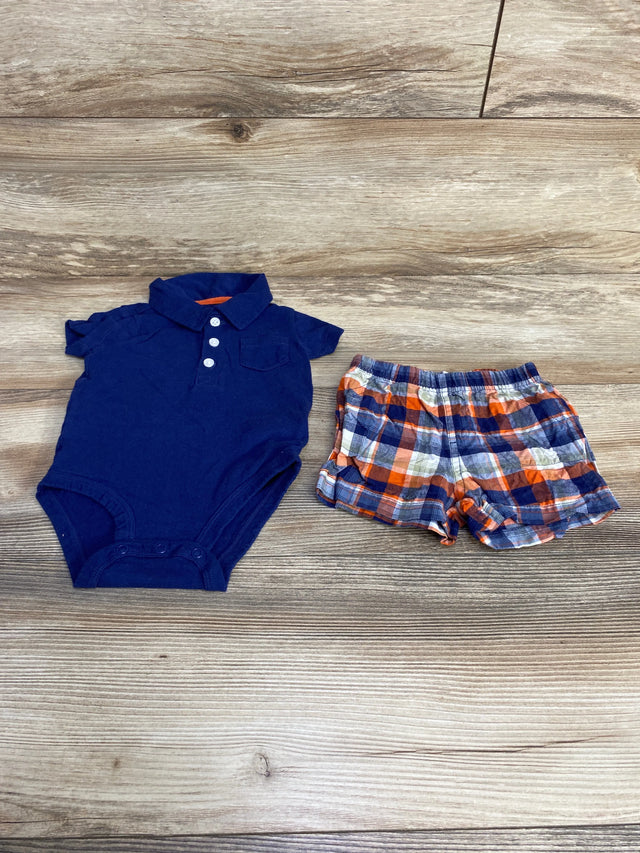 Carter's 2pc Polo Bodysuit & Shorts Navy sz 6m - Me n Mommy To Be