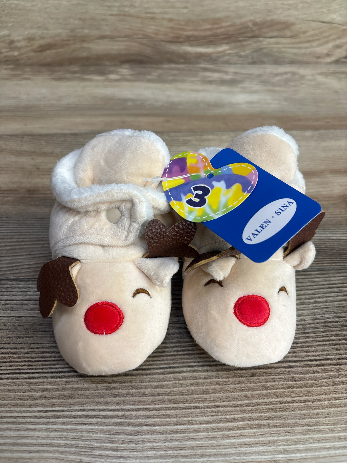NEW Valen Sina Reindeer Soft Sole Cotton Shoes Beige sz 3c