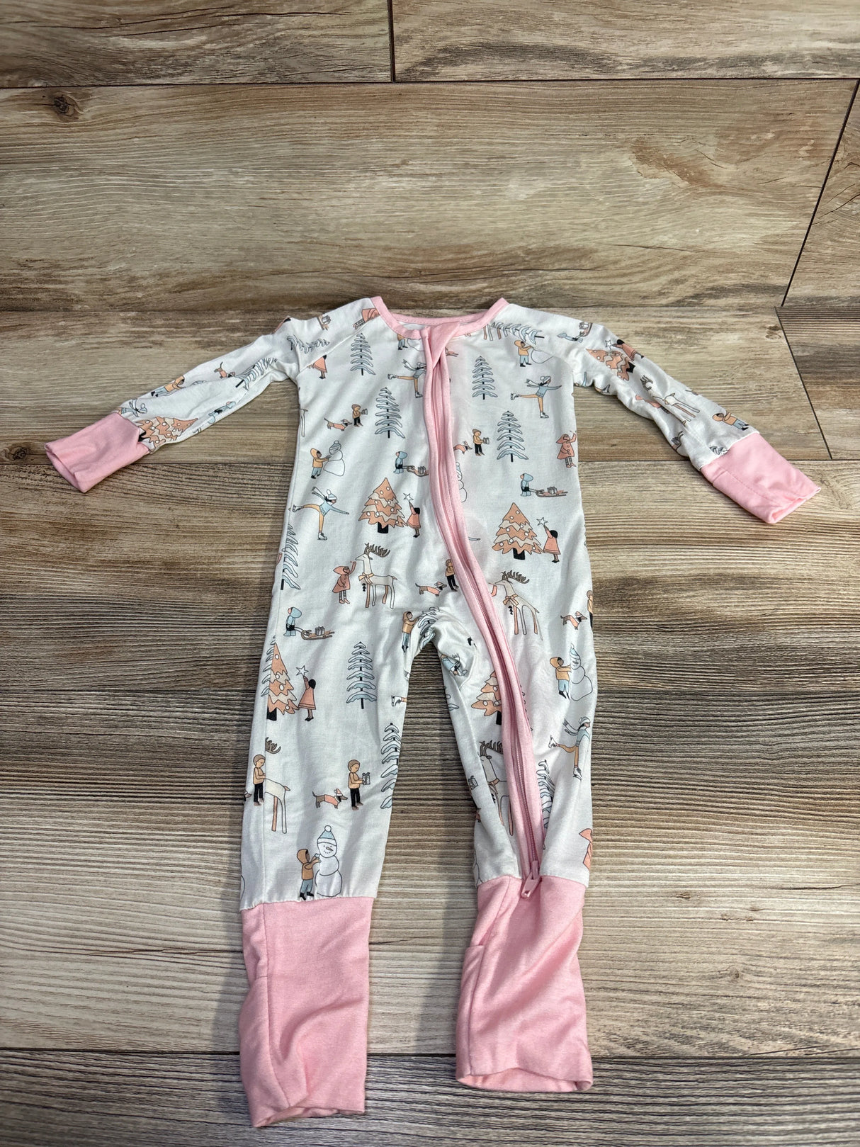 DreamLot Christmas Print Sleeper White sz 3-6m