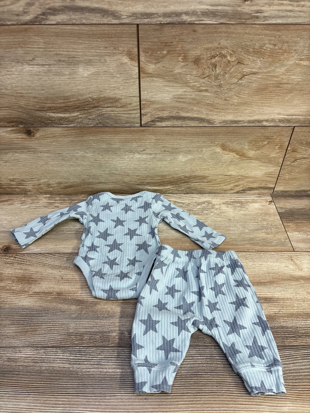 Cloud Island Ribbed Star 2pc Bodysuit & Pants Blue sz Newborn
