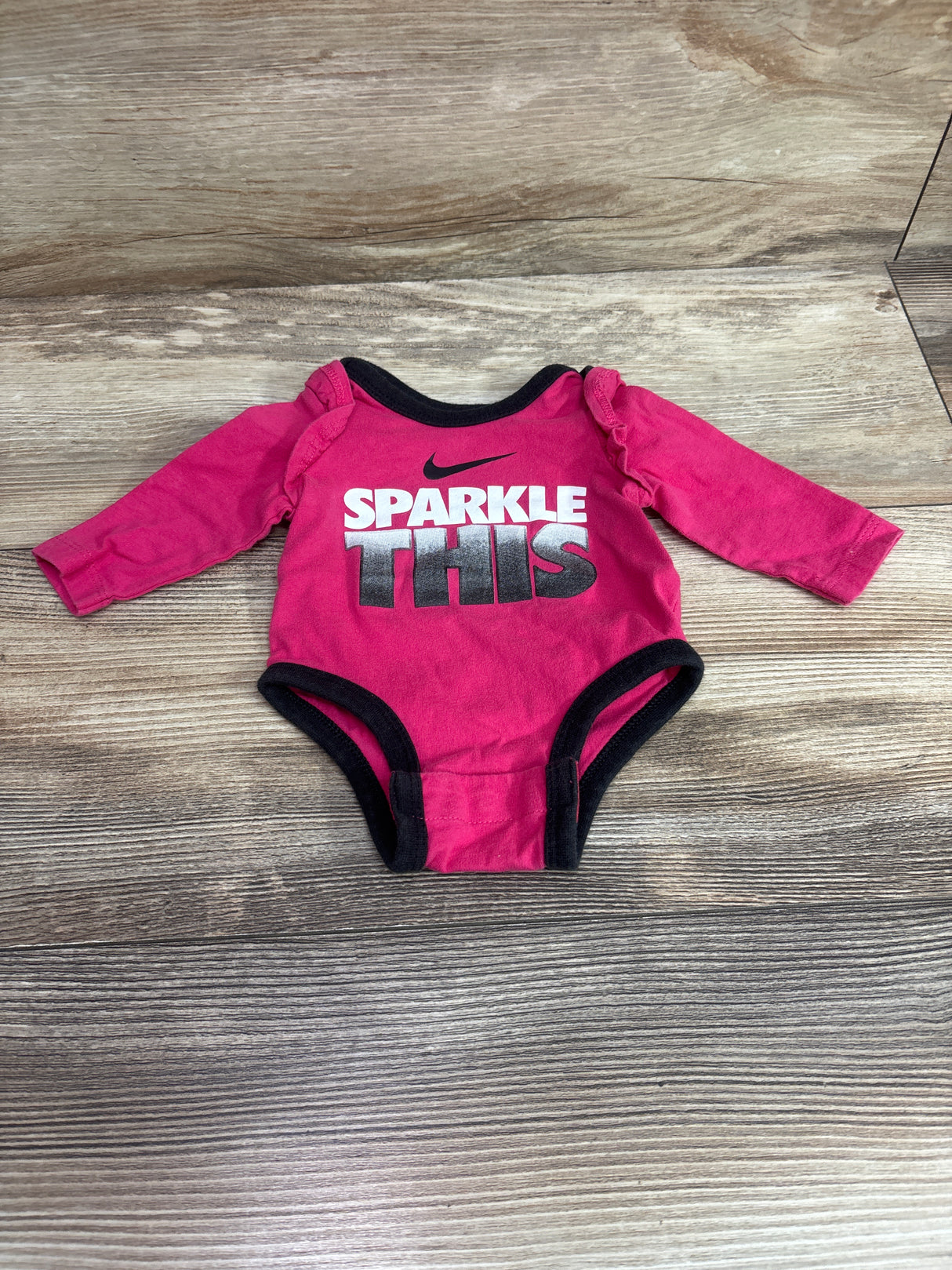 Nike Long Sleeve Sparkle This Bodysuit Pink sz Newborn