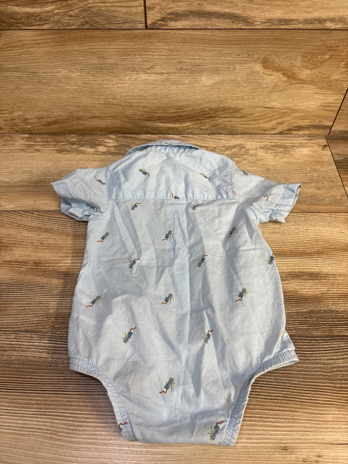 OshKosh Button Up Bubble Romper Blue sz 12m