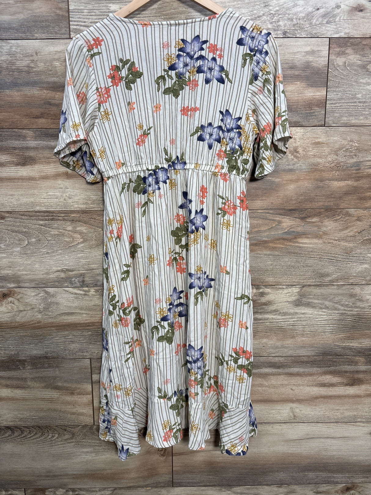 Sonoma Maternity Floral Ruffled Dress Oatmeal sz Small