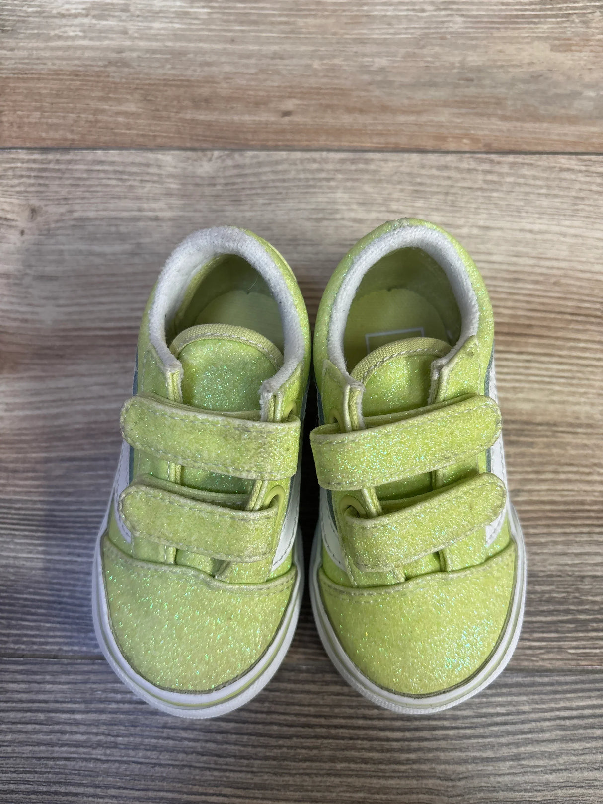 Vans Old Skool V Glitter Sneakers Green sz 5c