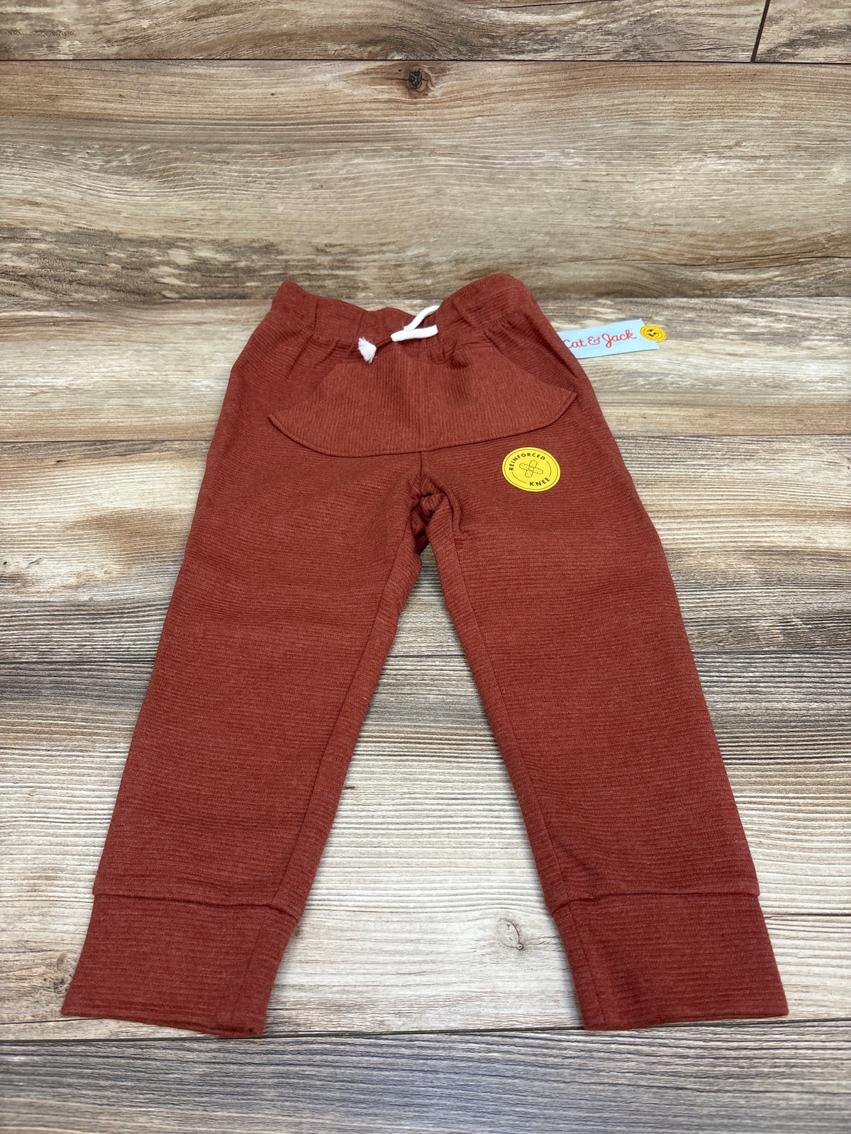 NEW Cat & Jack Ottoman Knit Joggers in Fiery Brown sz 3T