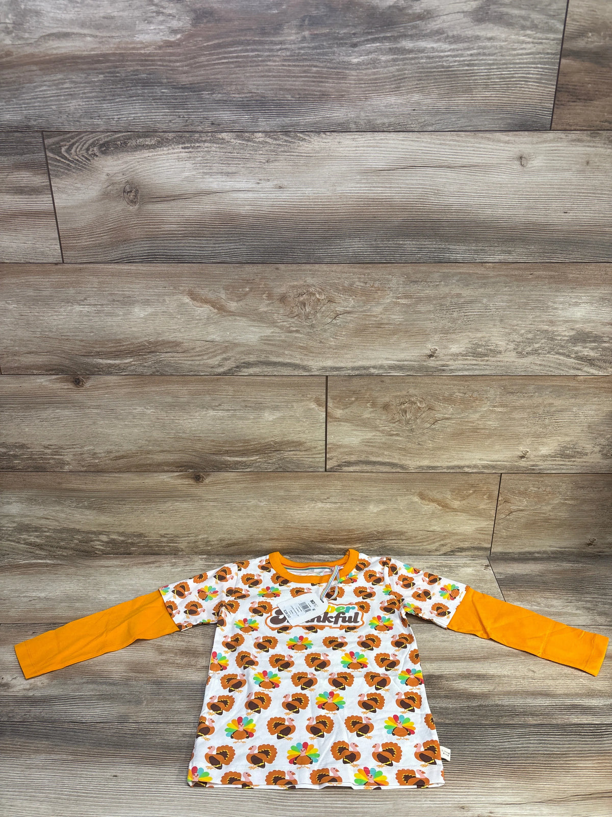 NEW Little Bird Super Thankful Layered Sleeve Shirt White sz 4-5T