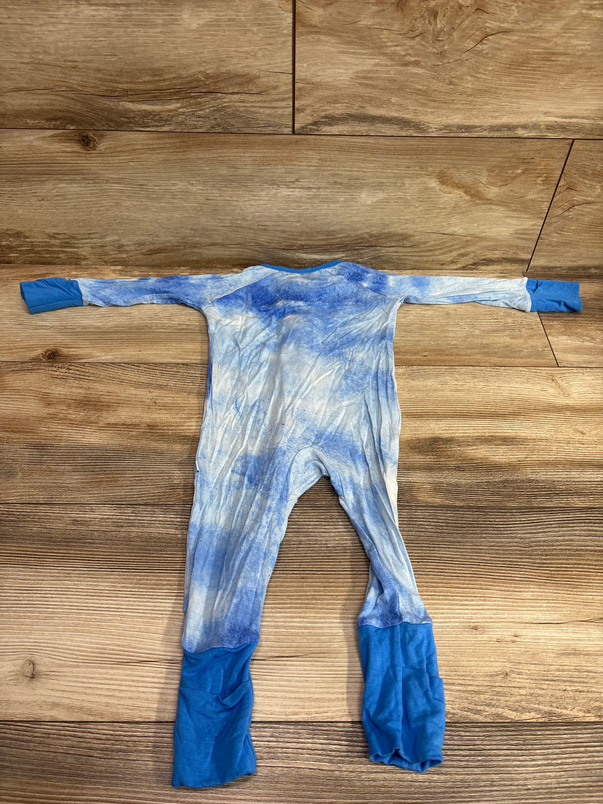 Little Sleepies Bamboo Convertible Sleeper Blue sz 3-6m
