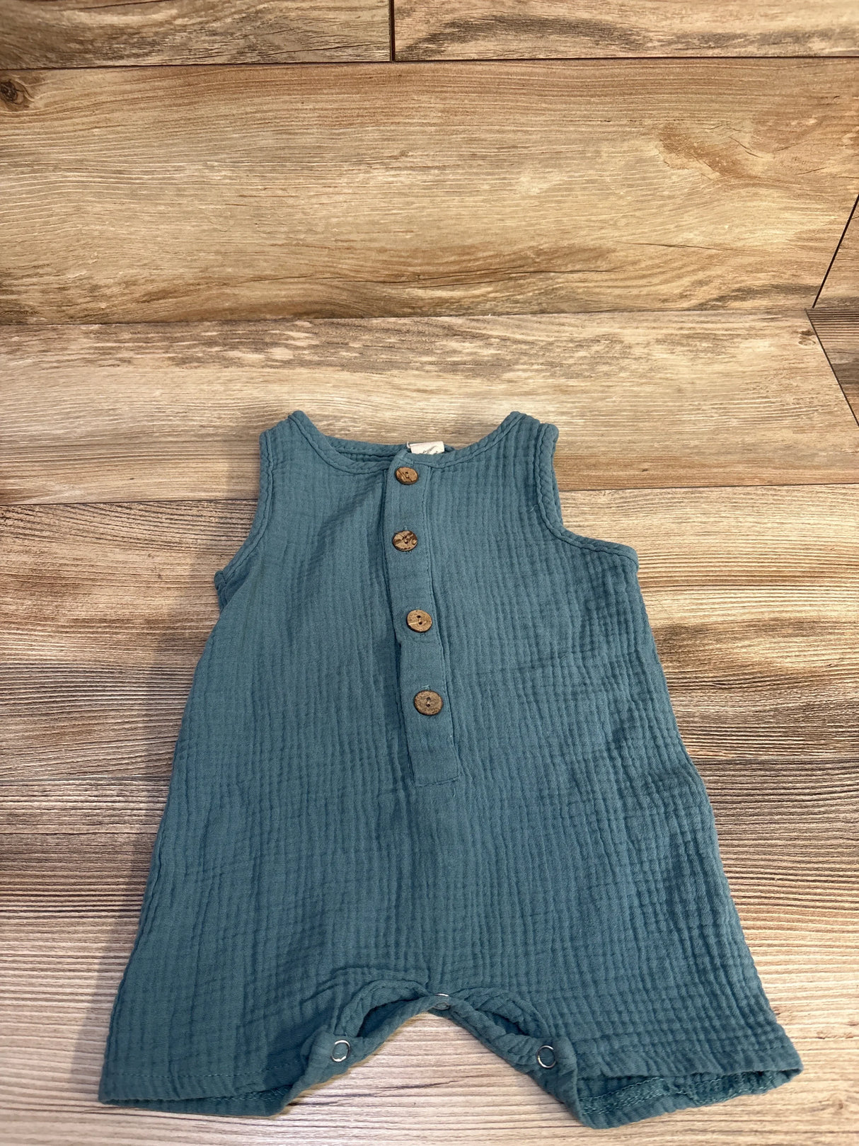 The 5th Legacy Gauze Henley Romper Blue sz 9m