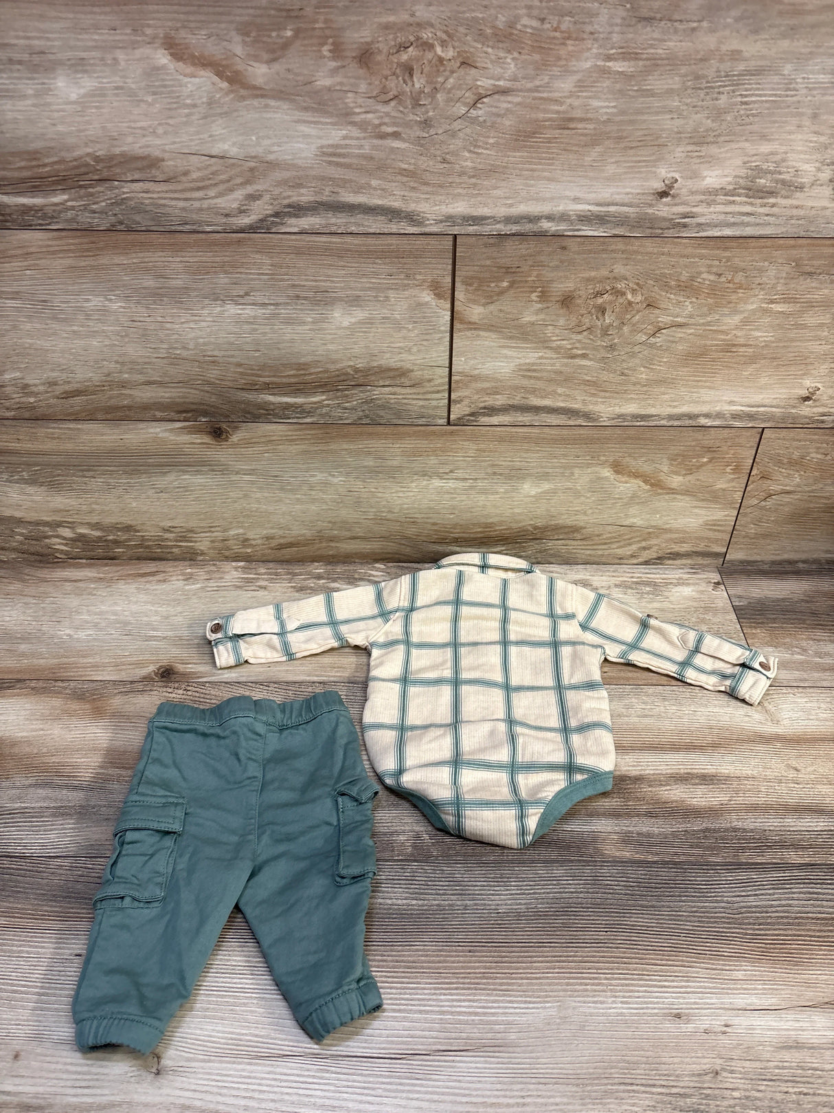 Little Lad 2pc Polo Bodysuit & Pants Set Tan sz 0/3m