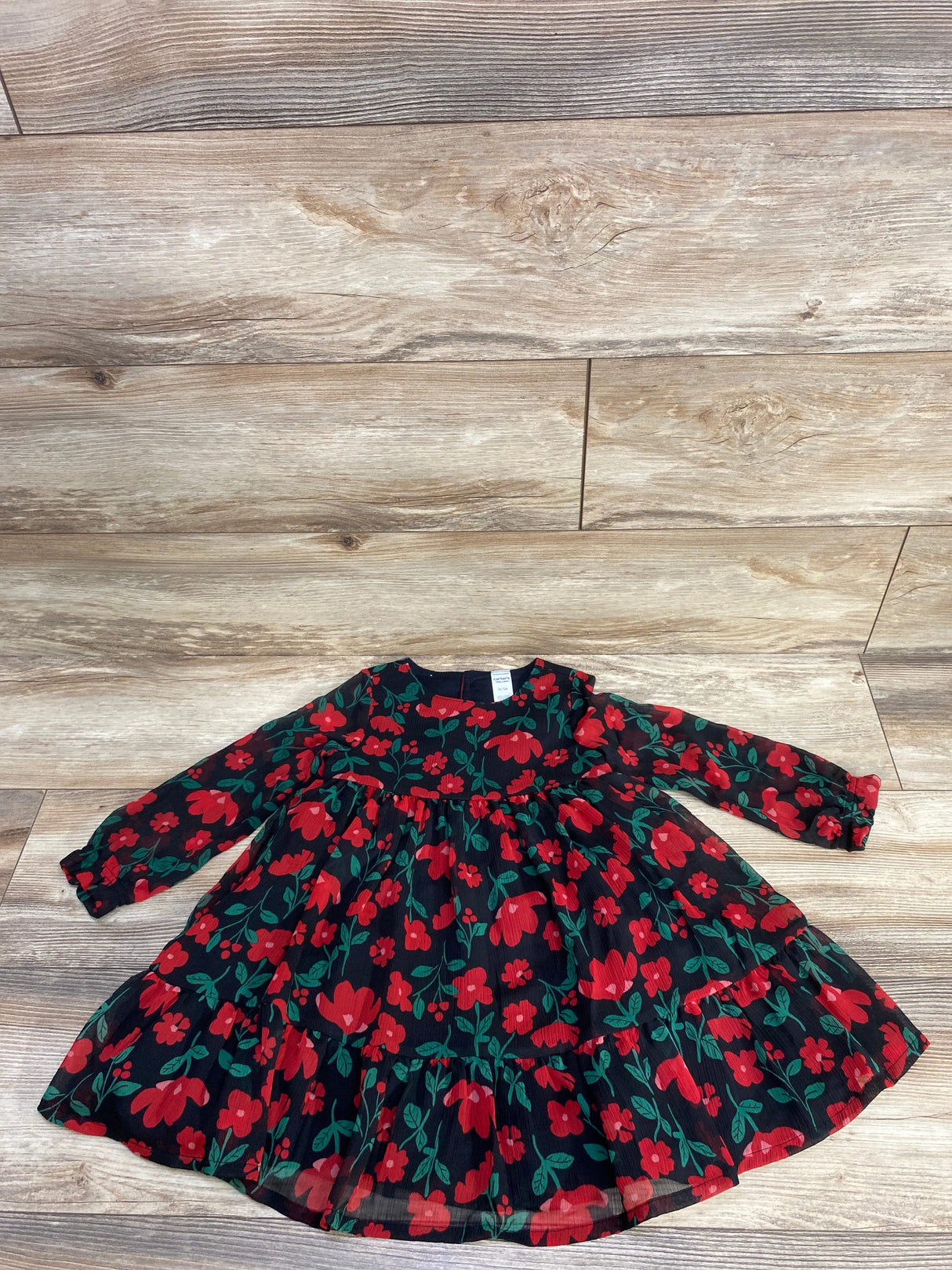 Child of Mine Floral Long Sleeve Dress Black sz 3T