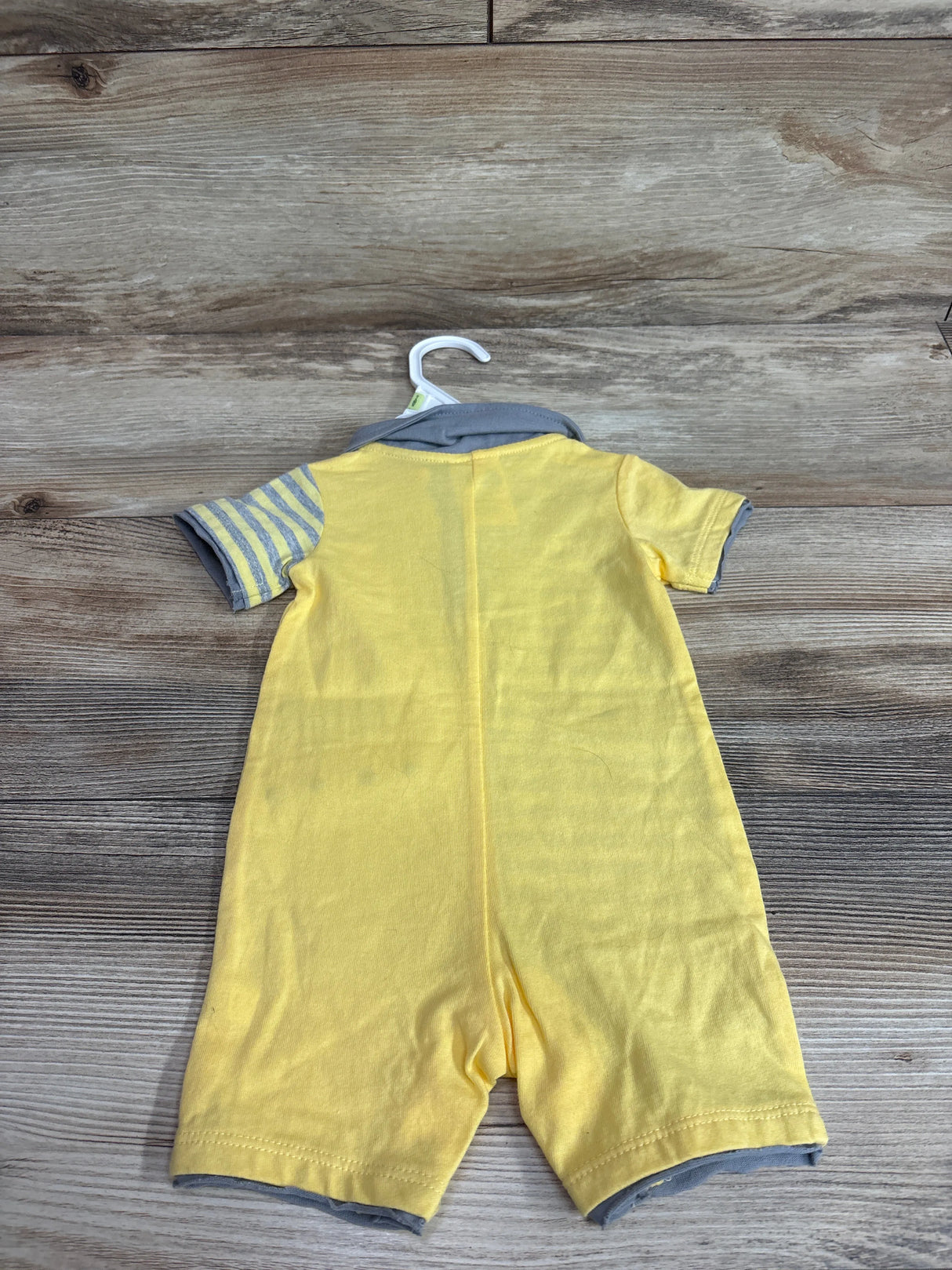 NEW First Impressions Shortie Henley Romper Yellow sz 0-3m