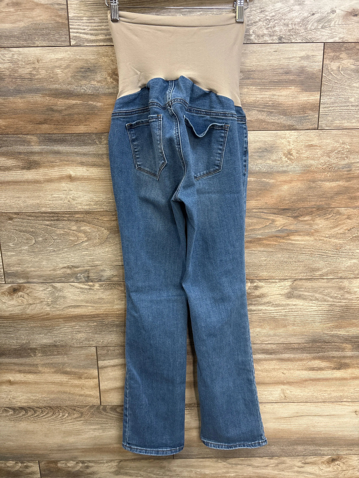 Indigo Blue Maternity Full Panel Distressed Jeans Blue sz Medium