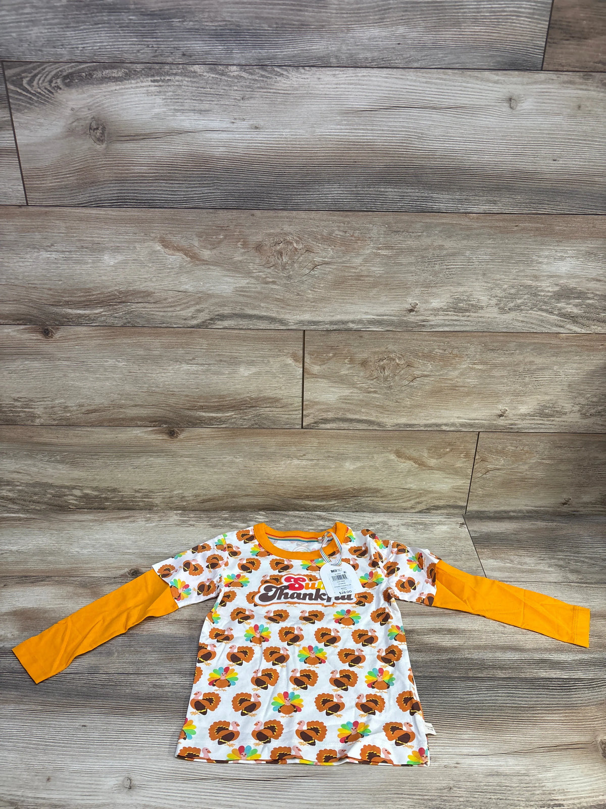 NEW Little Bird Super Thankful Layered Sleeve Shirt White sz 3-4T