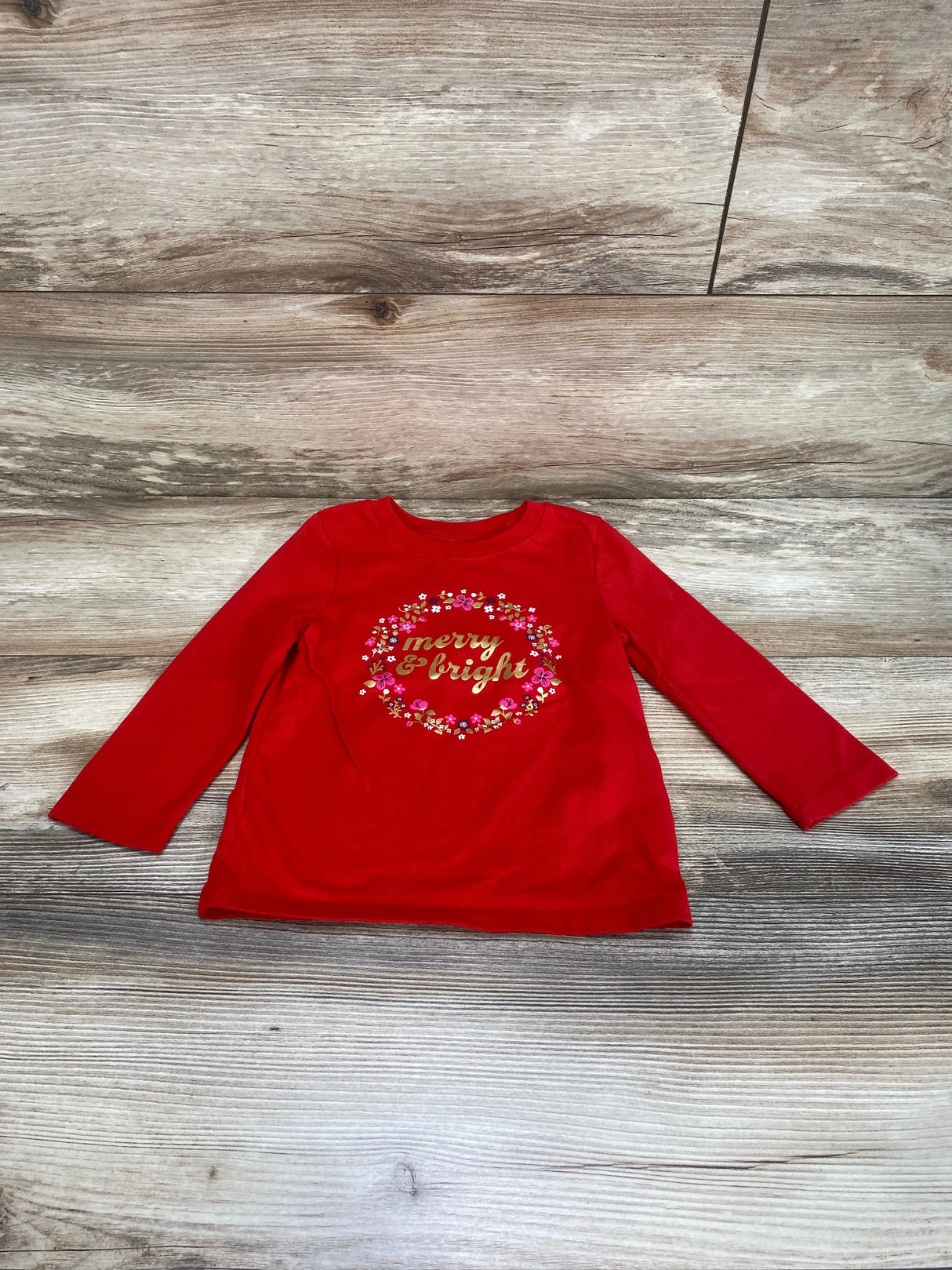 Cat & Jack Merry & Bright Shirt Red sz 2T - Me n Mommy To Be