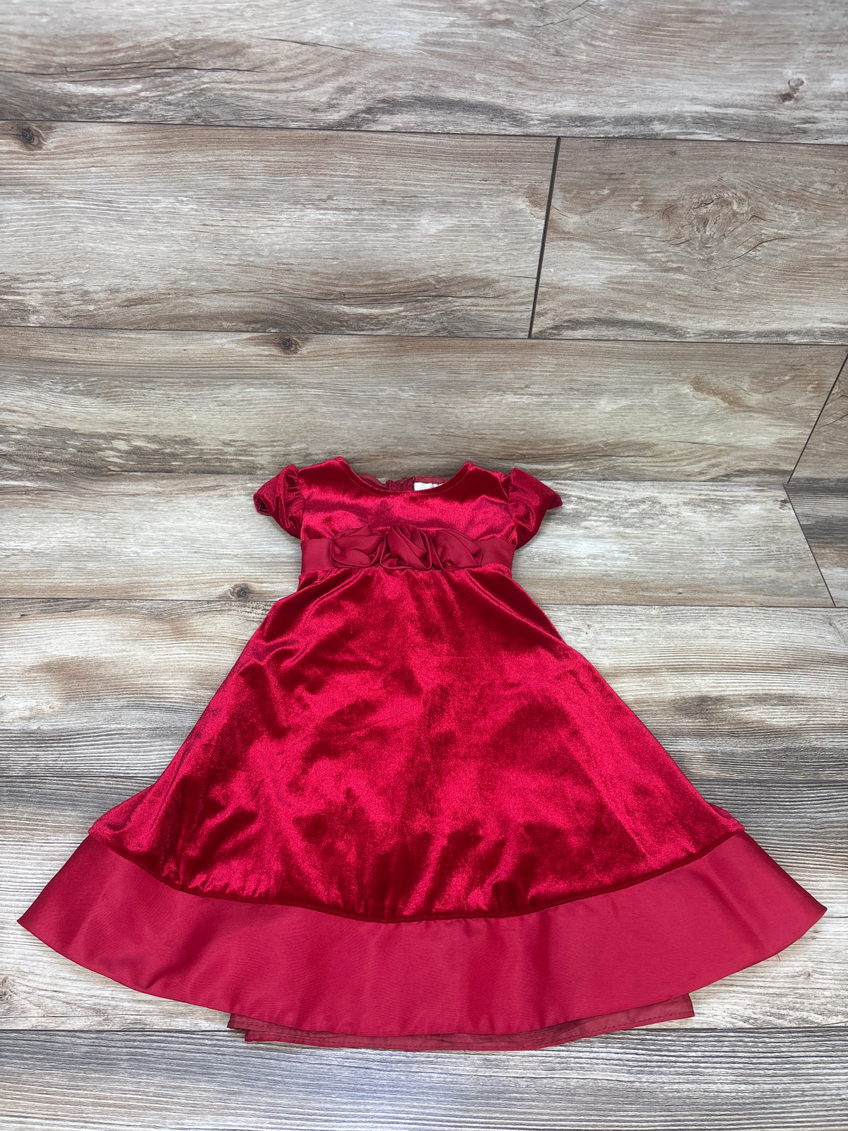 Rare Editions Satin & Velvet Dress Red sz 3T