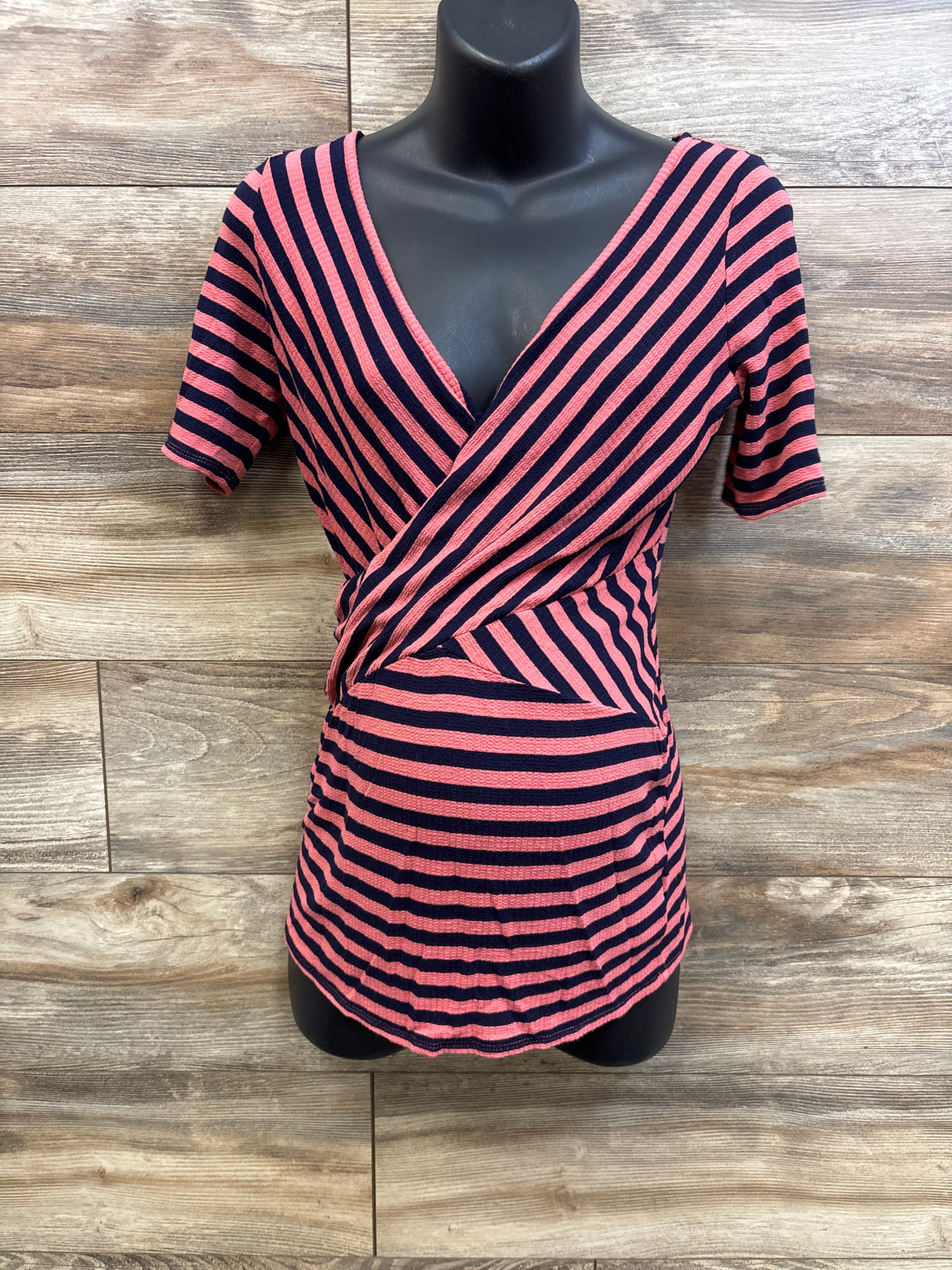 Motherhood Maternity Striped Nursing Top Coral sz Medium