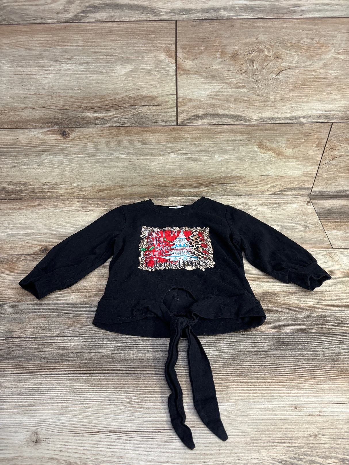 Marie Nicole Just A Girl Who Loves Christmas Shirt Black sz 2-3T