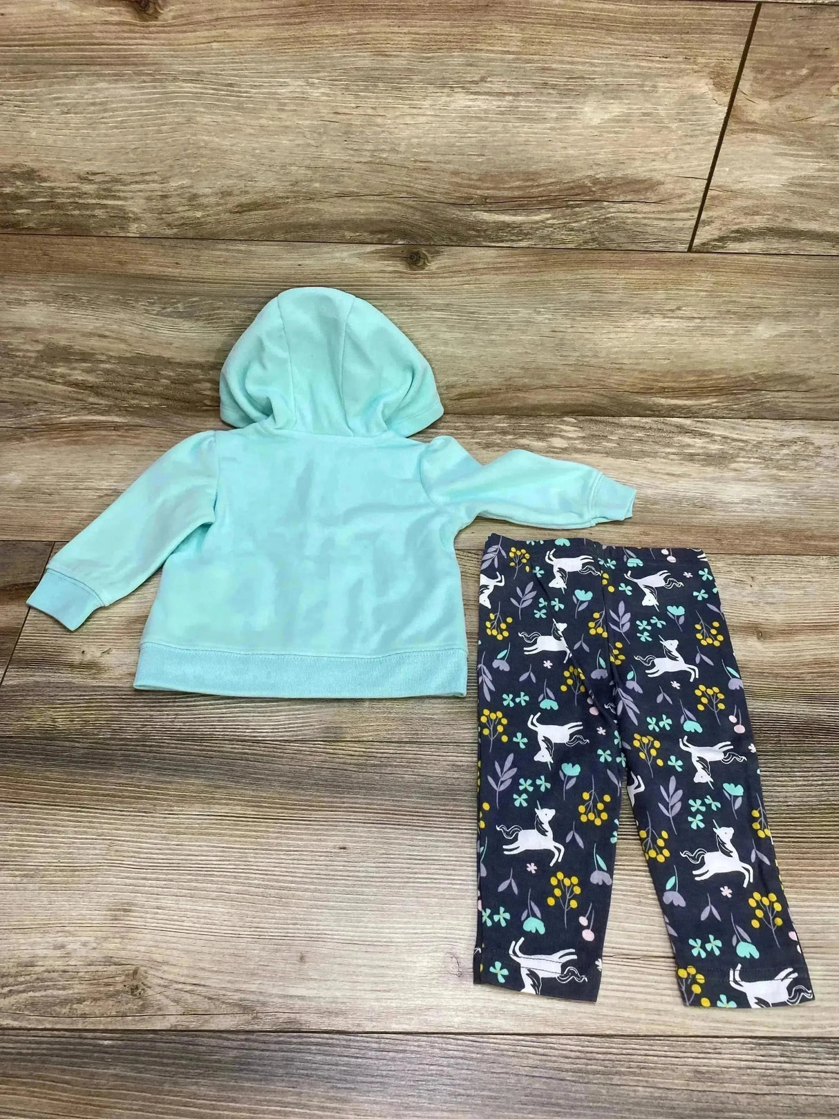 Simple Joys 2pc Fleece Hoodie & Leggings Mint sz 3-6m - Me n Mommy To Be