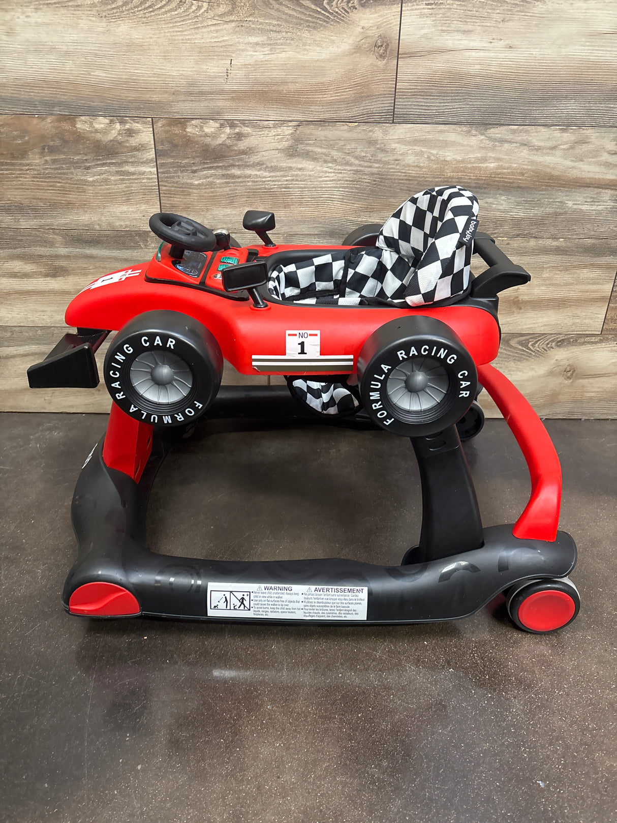 Baby Joy 4-in-1 Foldable Baby Activity Racecar Walker Red