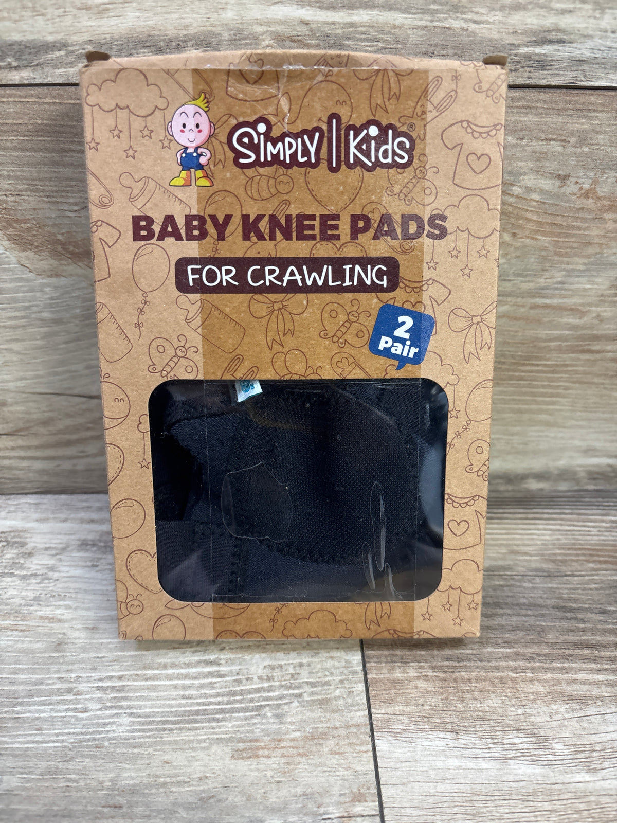 Simply Kids Baby Crawling Knee Pads Black sz 6-24m