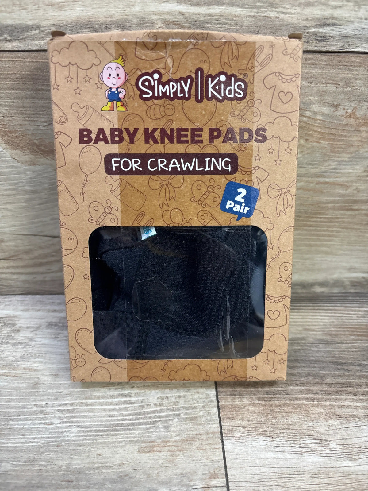 Simply Kids Baby Crawling Knee Pads Black sz 6-24m