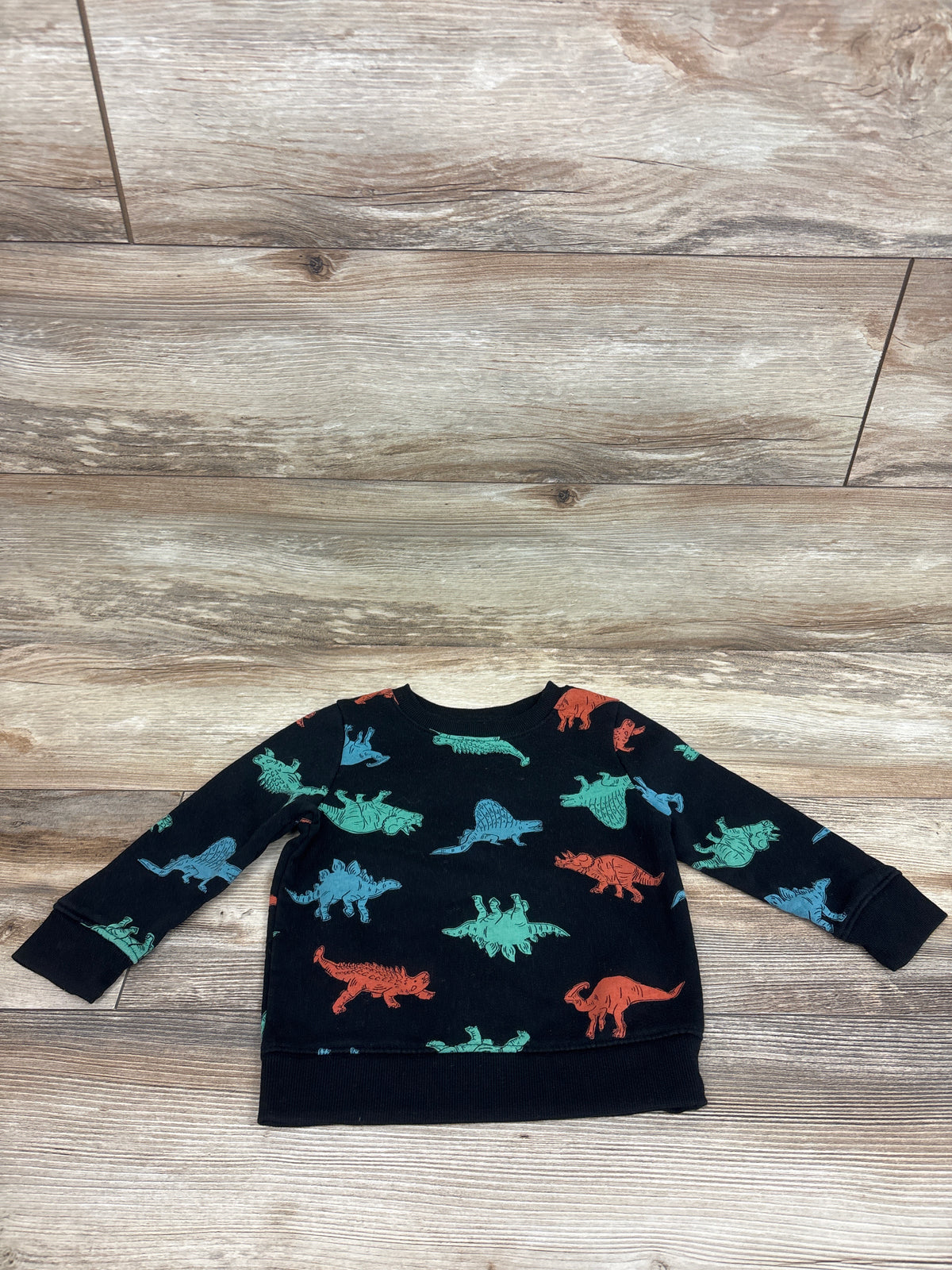 Cat & Jack Dinosaur Pullover Sweatshirt Black sz 2T