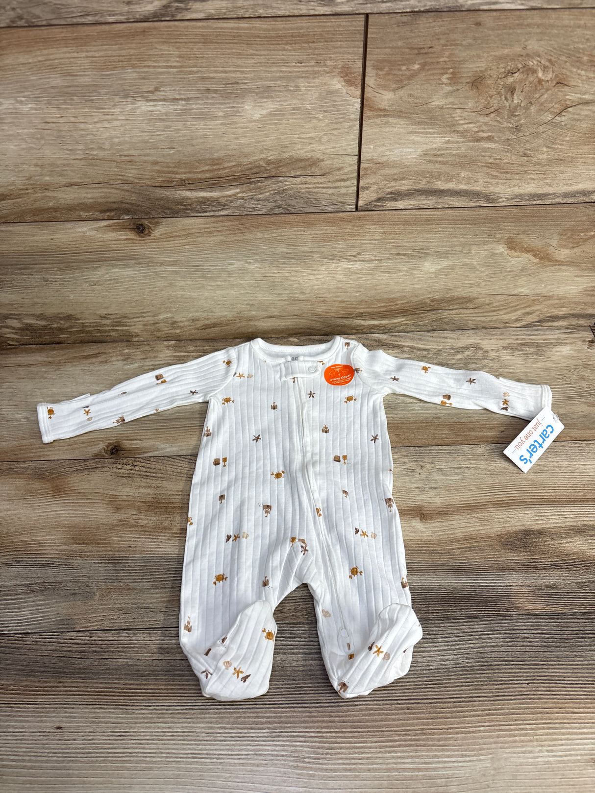 NEW Just One You Ribbed Beach Sleeper White sz Newborn