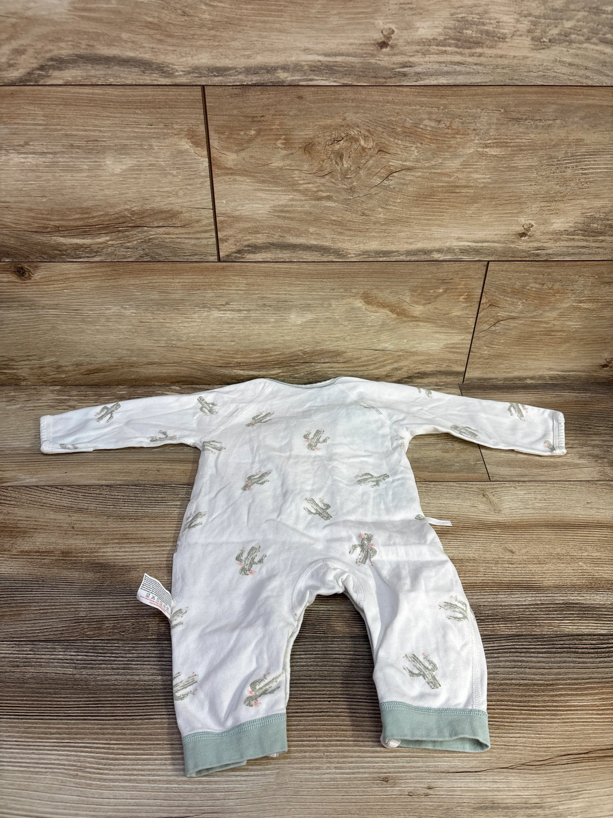 Cherie Kids Cactus Print Footless Kimono Sleeper White sz 3-6m
