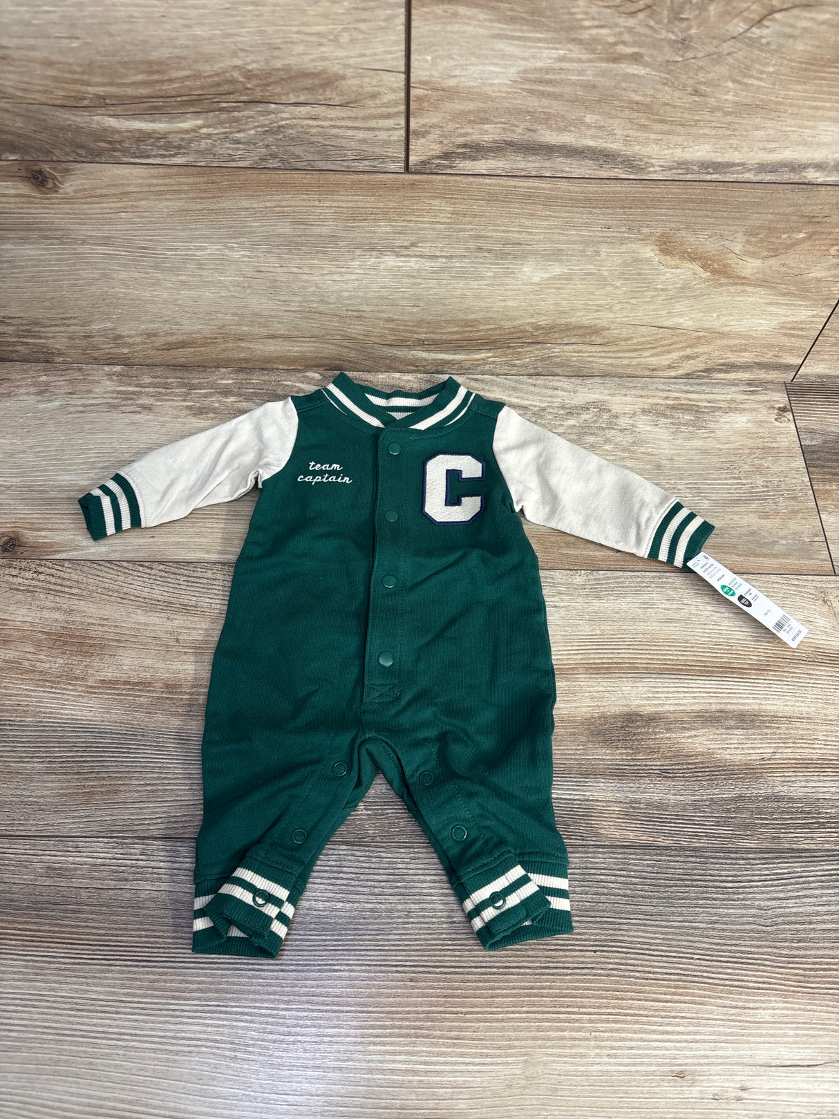 NEW Carter's Raglan Varsity Coverall White sz Newborn