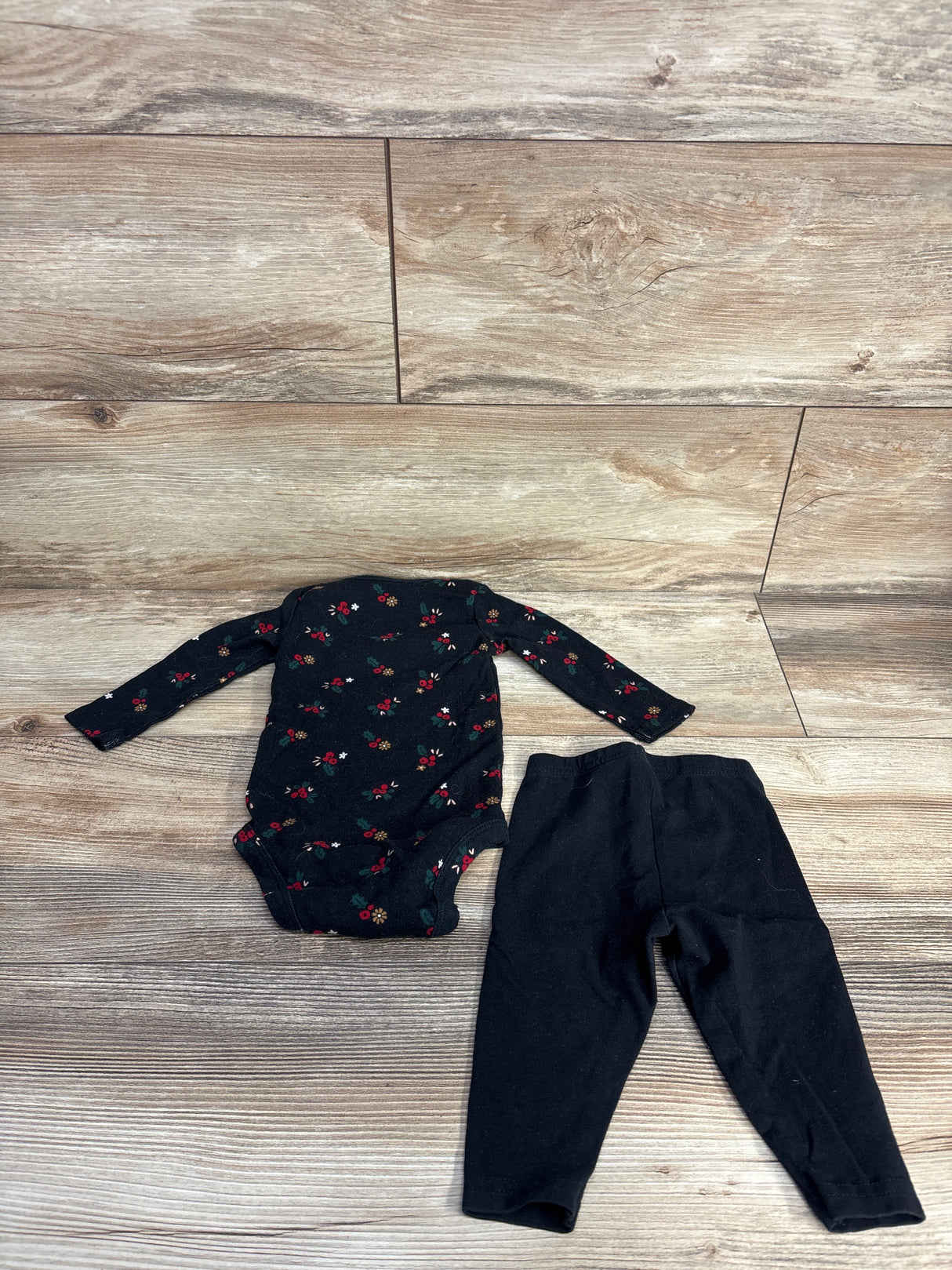 Carter's Long Sleeve Bodysuit & Leggings 2pc Set Black sz 6m